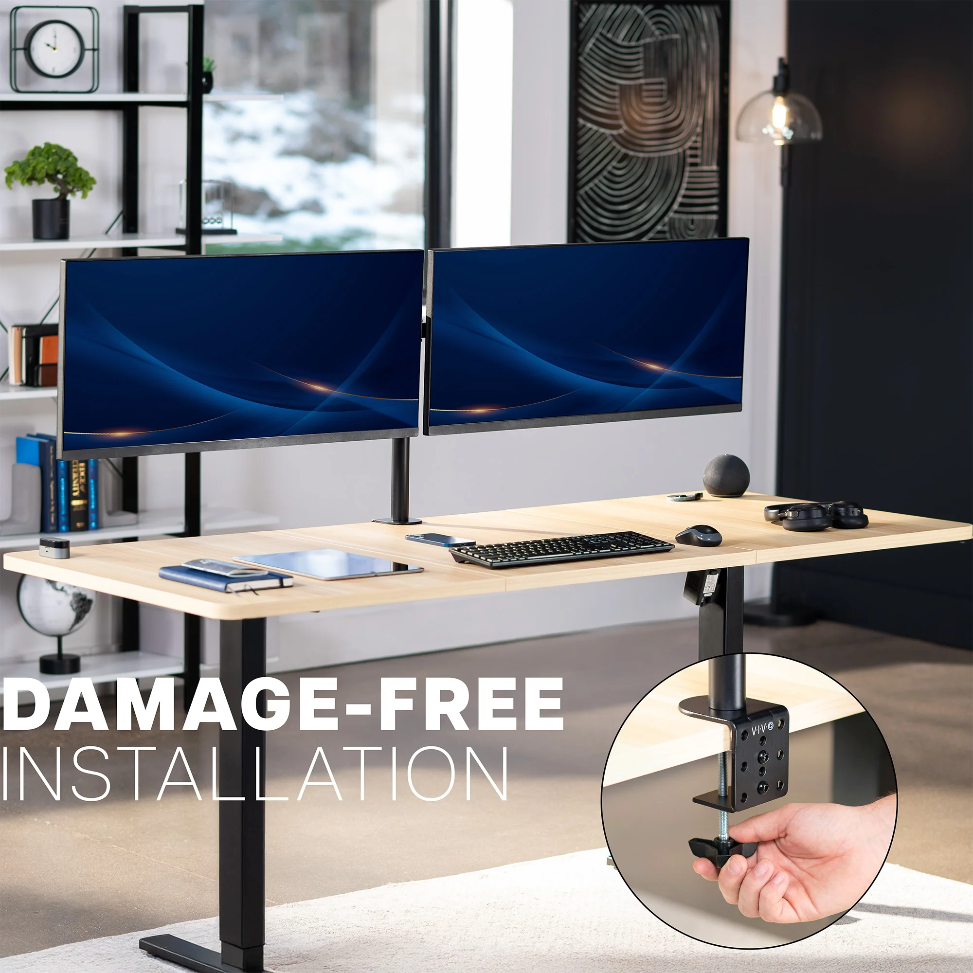 Telescoping Dual 27” to 38” Monitor Desk Mount - Image 8