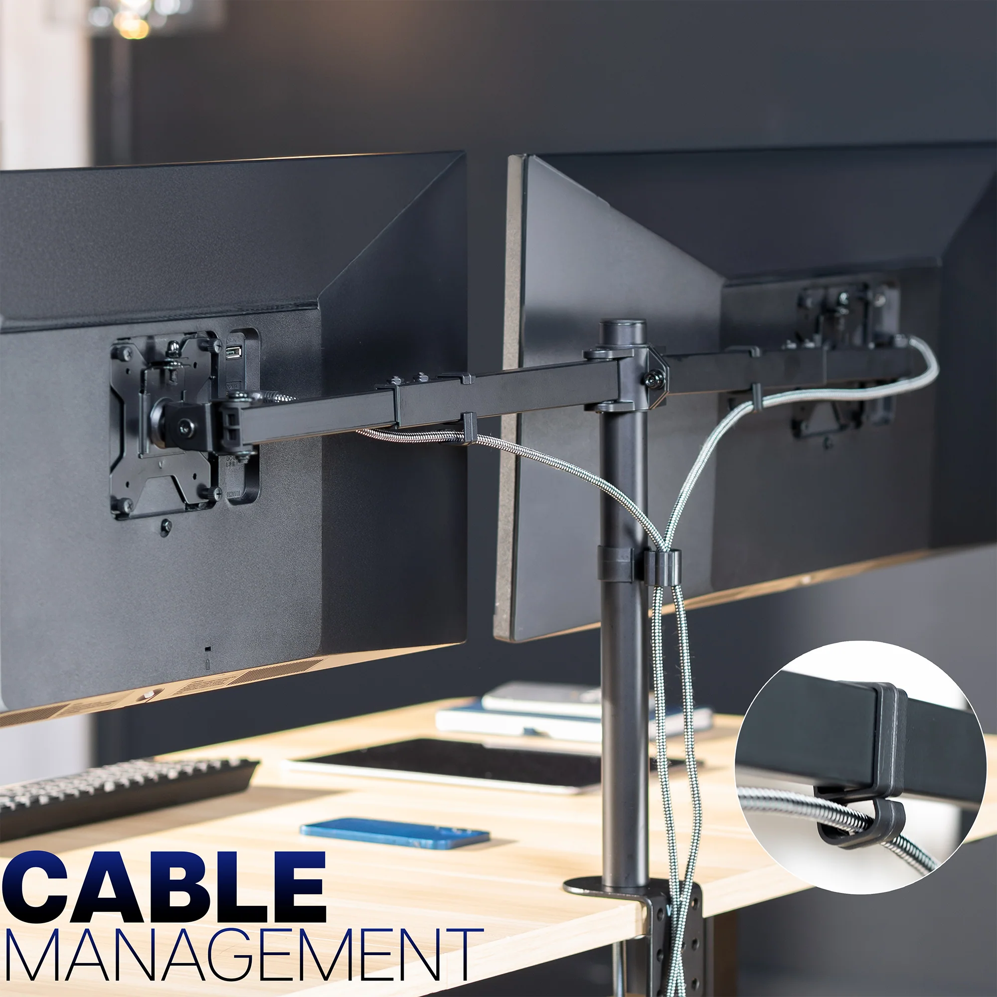Telescoping Dual 27” to 38” Monitor Desk Mount - Image 9