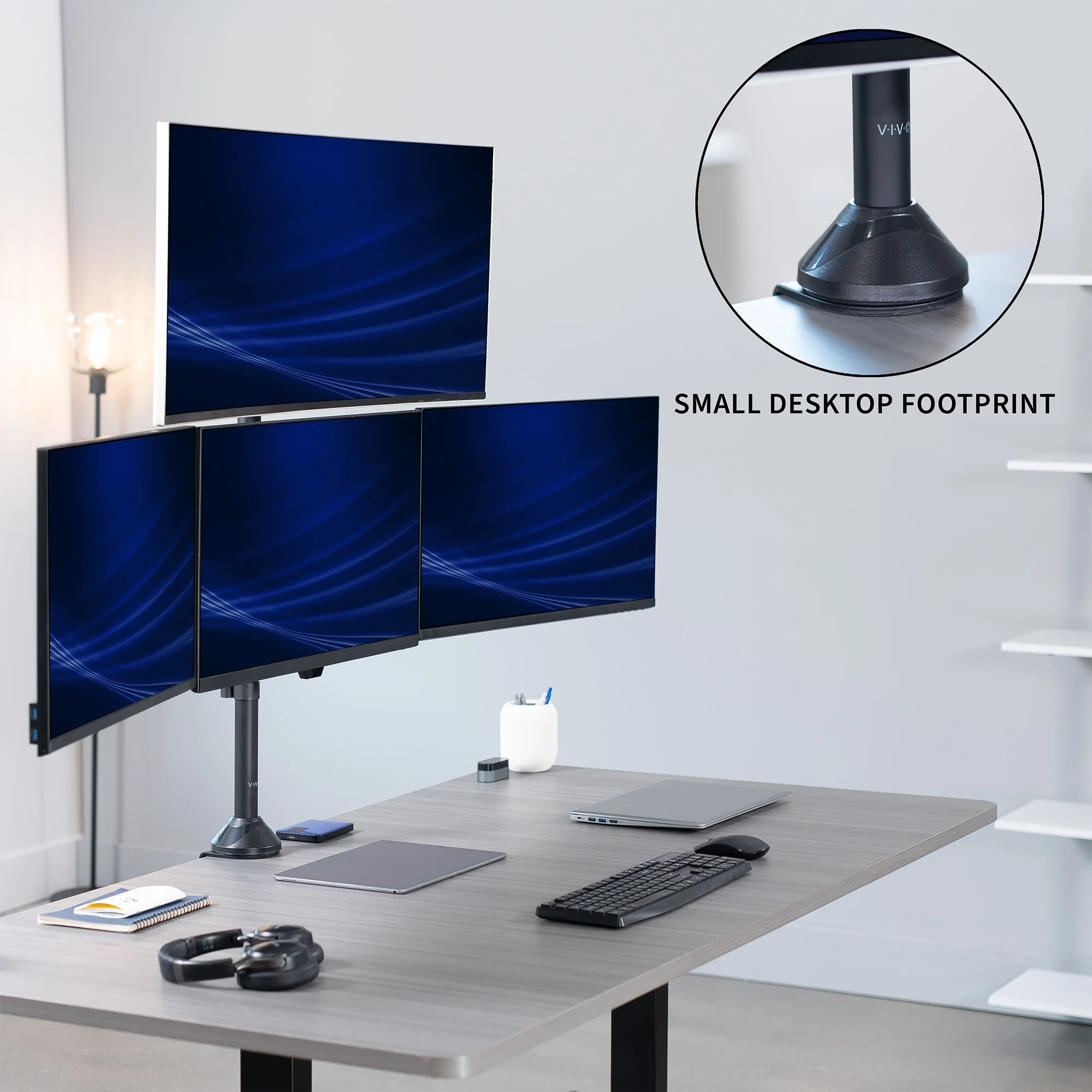 Telescoping Extra Tall Quad Ultrawide Monitor Desk Mount - Image 8
