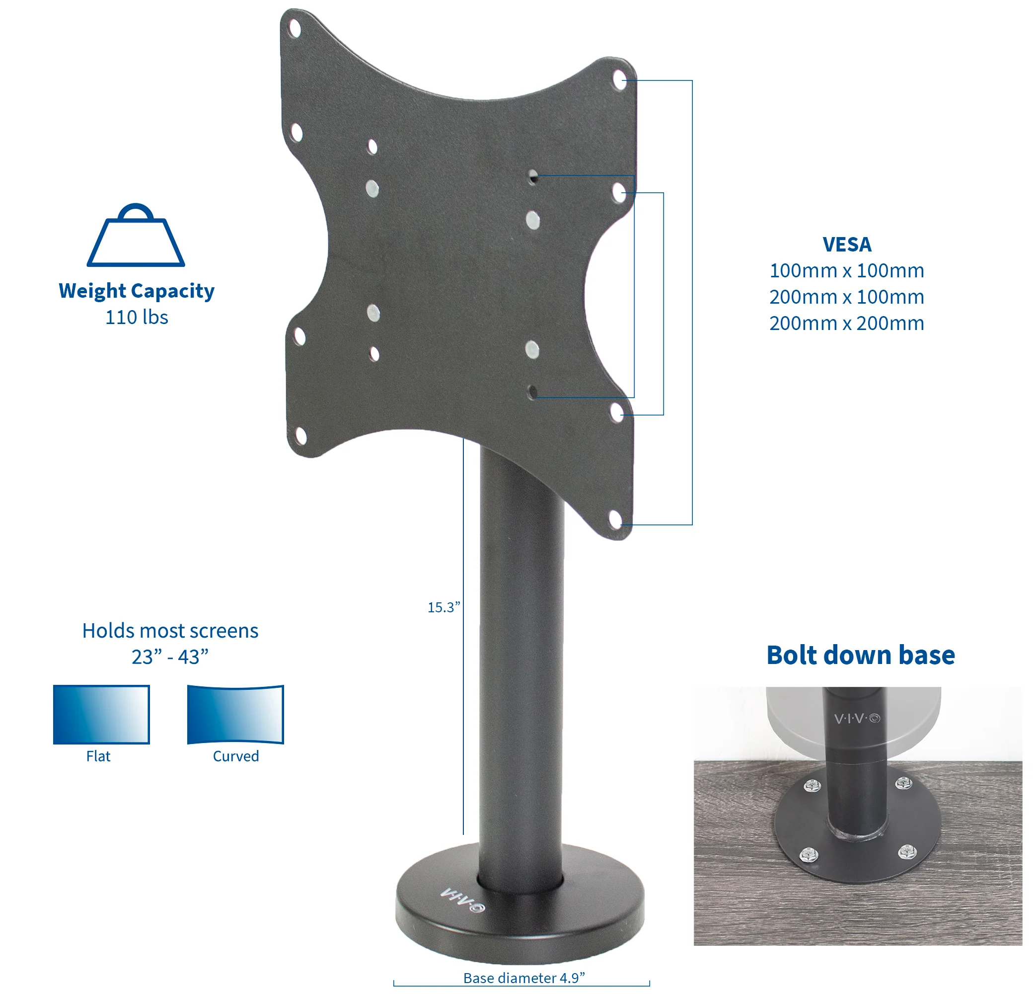 Bolt-Down Mount for 23" to 43" TVs - Image 5