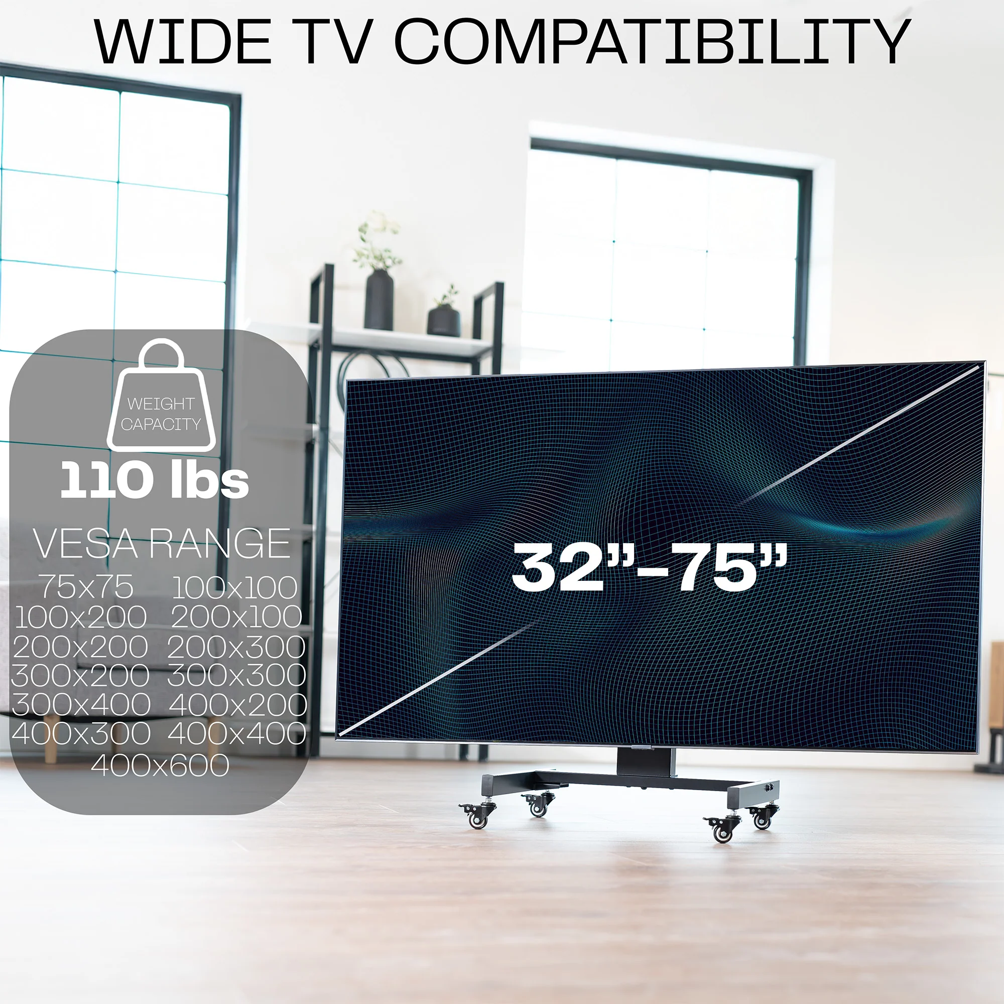 Low Height TV Cart for 32” to 75” Screens - Image 4