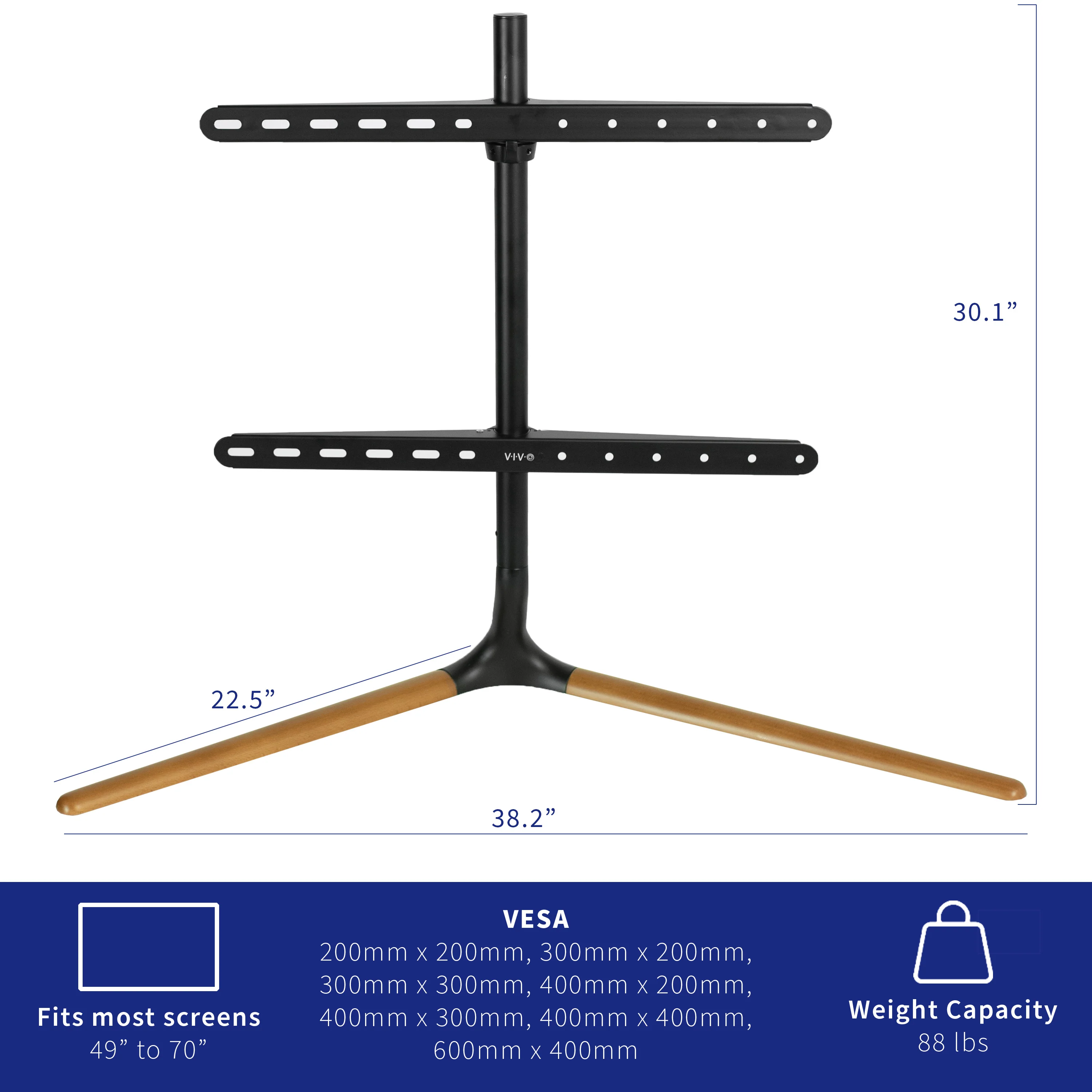 Dark Walnut 49" to 70" Tabletop TV Stand - Image 3