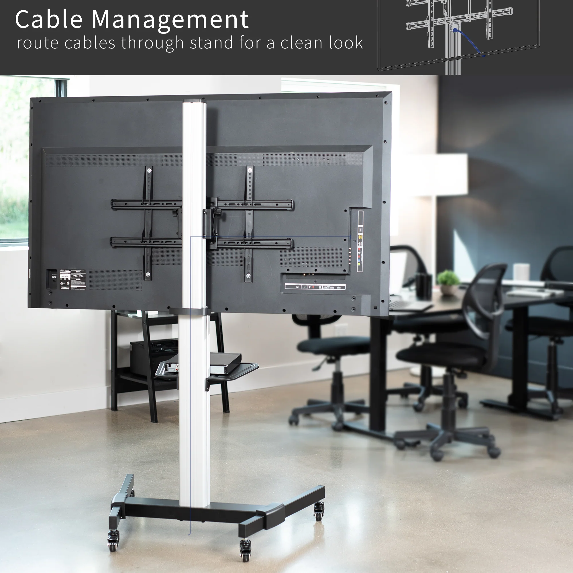 Silver TV Cart for 32" to 83" Screens - Image 6