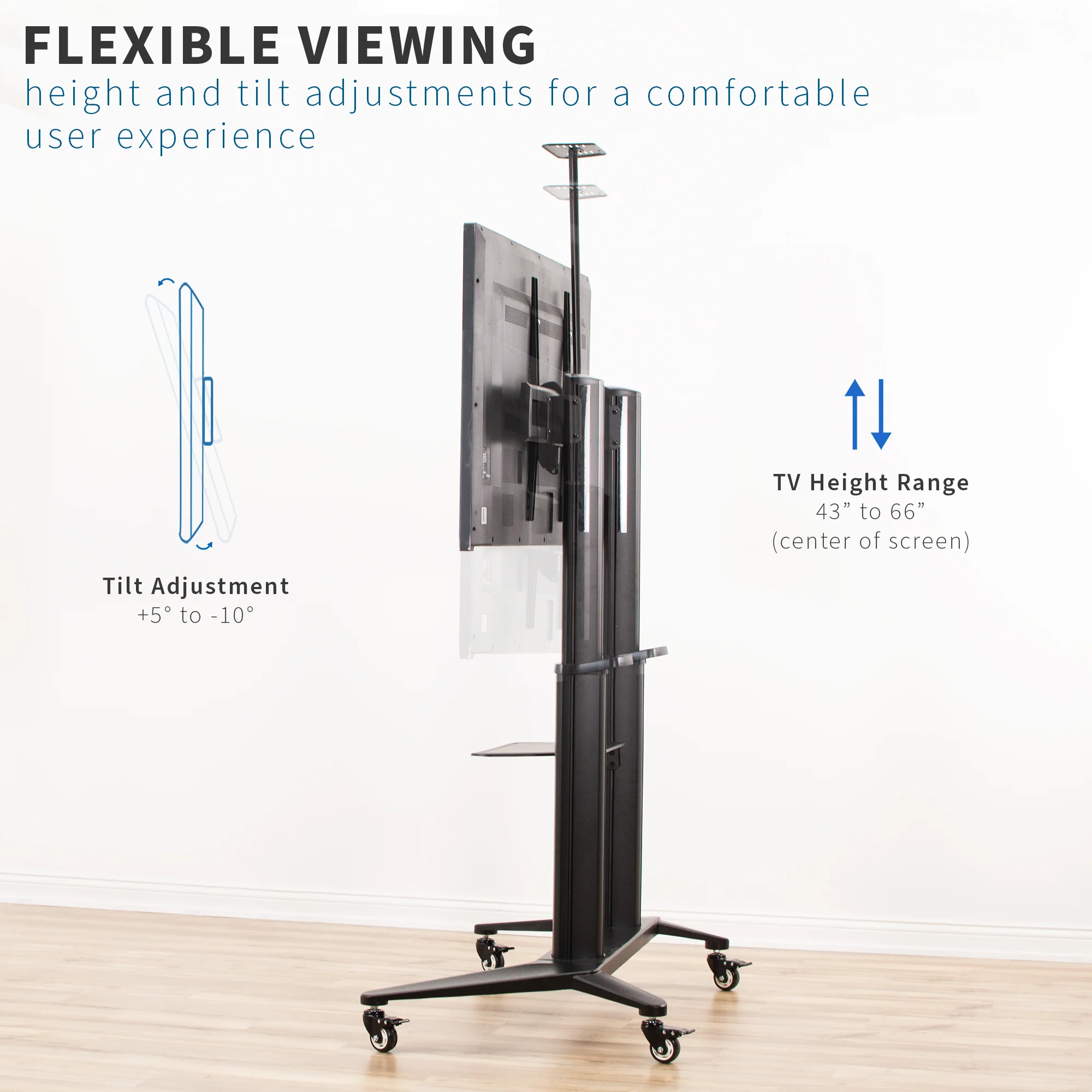Aluminum TV Cart for 32” to 120” Screens - Image 4
