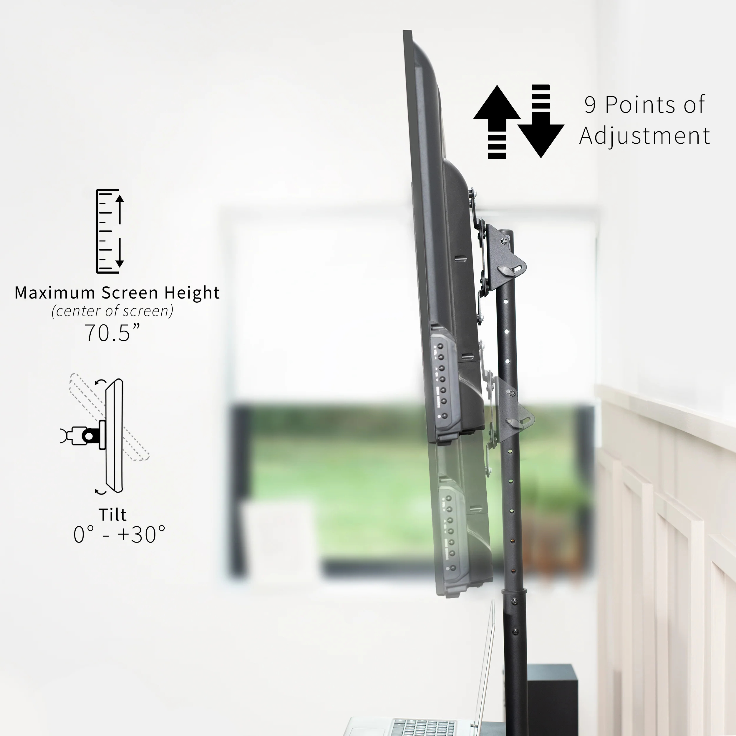 TV Stand with Shelf for Treadmills & Ellipticals for 13” to 50” TVs - Image 4