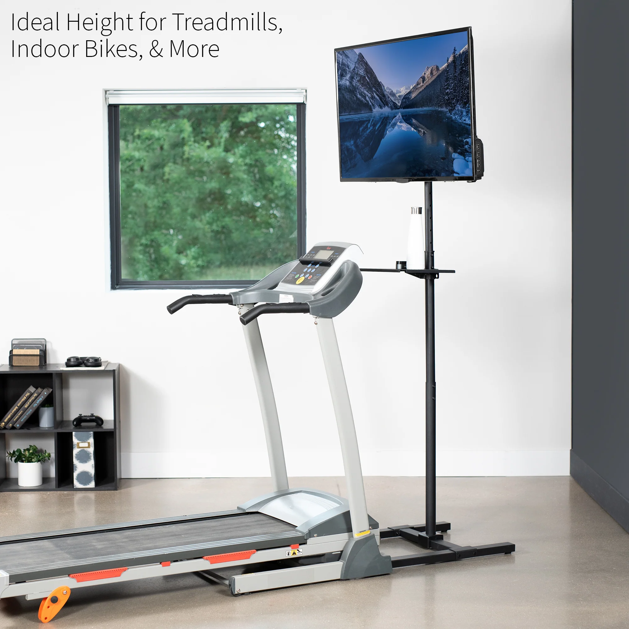 TV Stand with Shelf for Treadmills & Ellipticals for 13” to 50” TVs - Image 9