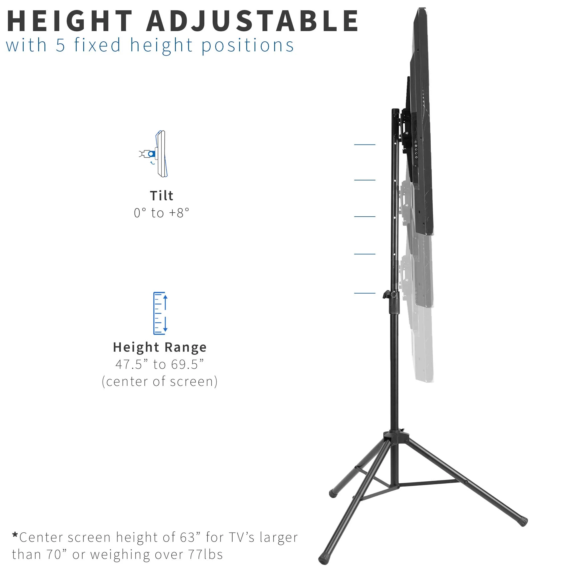 Portable Tripod TV Stand 35" to 75" - Image 11