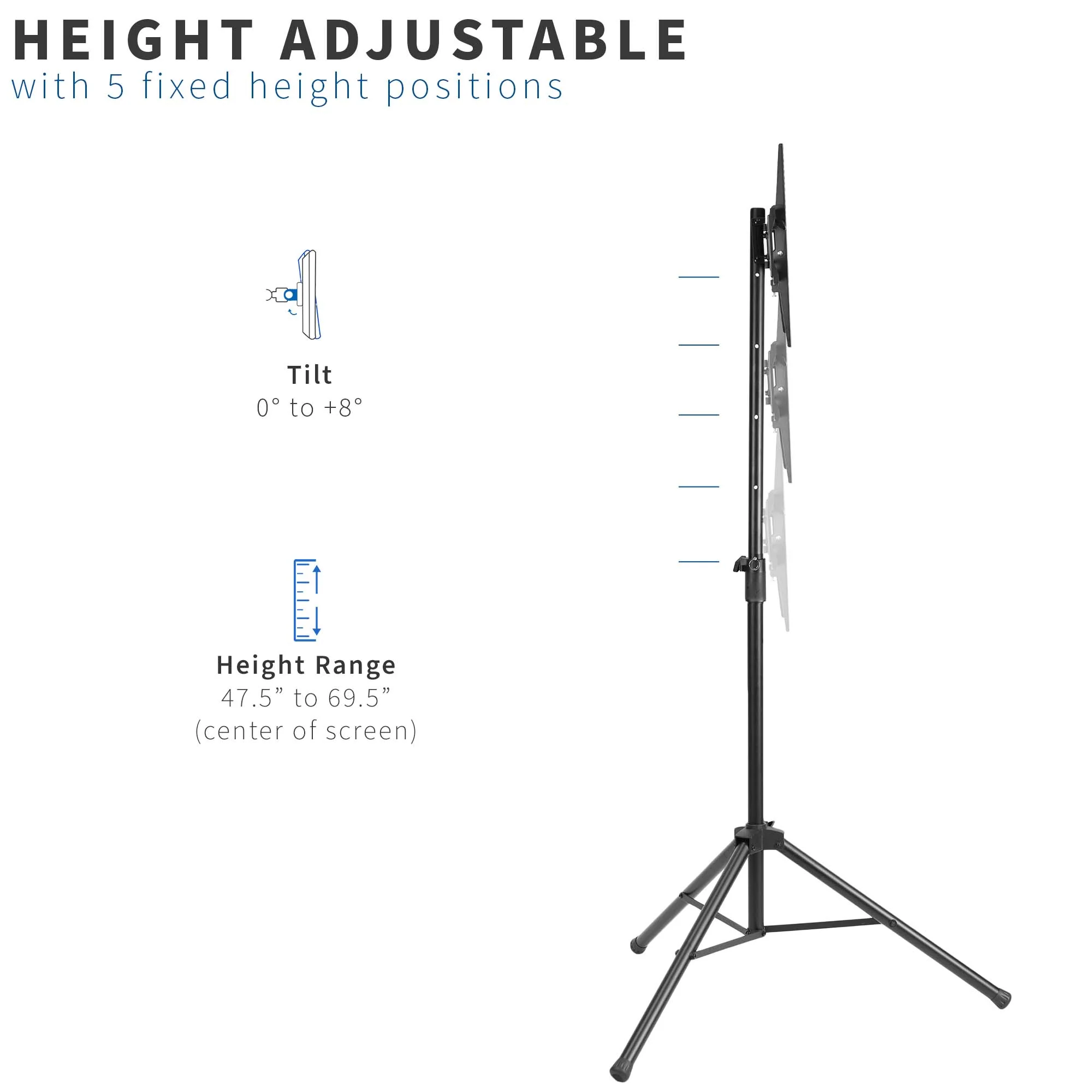 Portable Tripod TV Stand 35" to 75" - Image 3