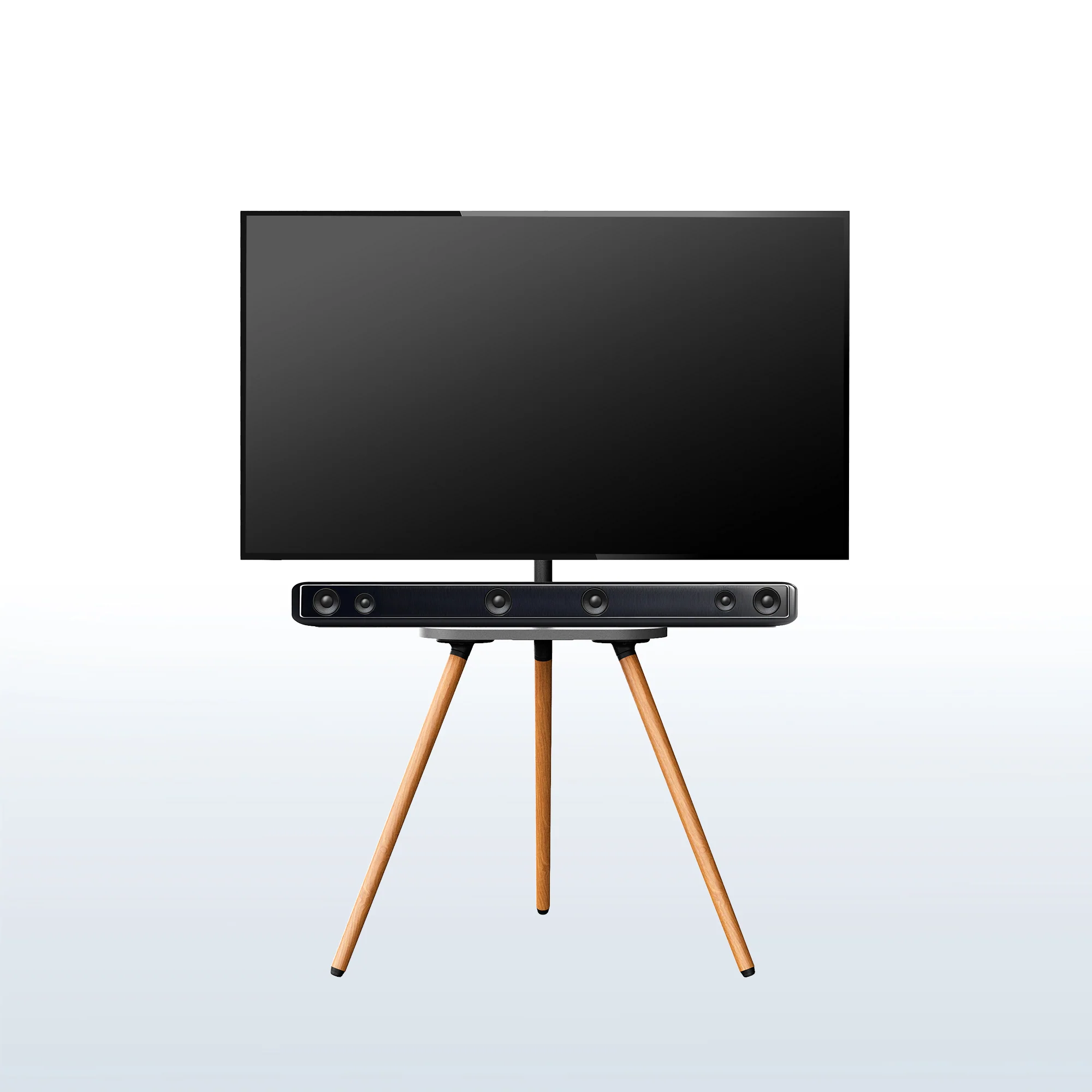 Dark Walnut Easel Studio TV Stand with Shelf