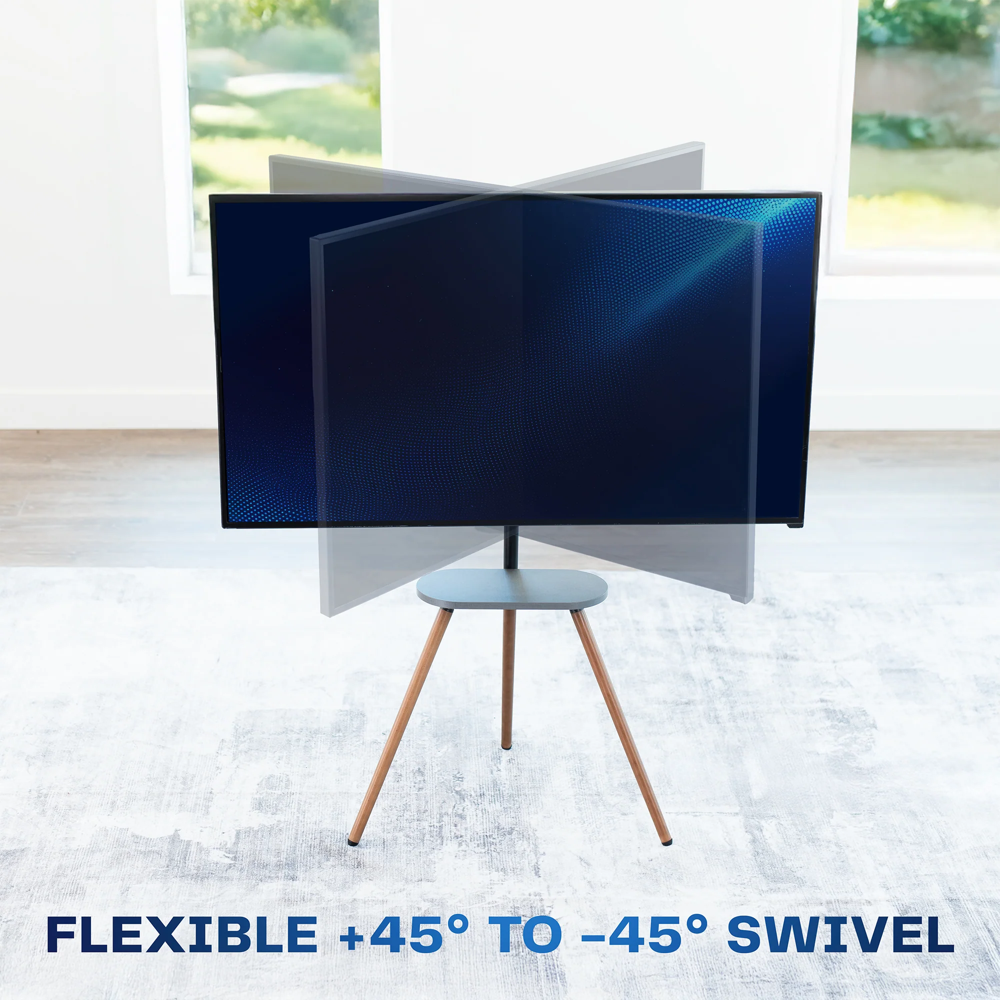 Dark Walnut Easel Studio TV Stand with Shelf - Image 6