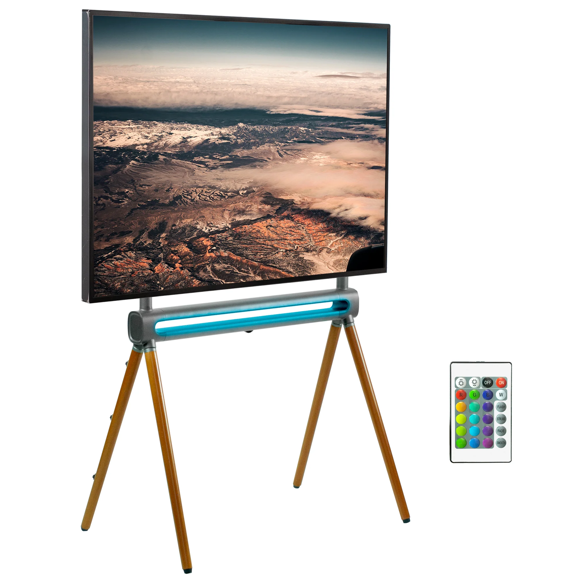 Easel Studio TV Stand with RGB Light for 49" to 70" TVs - Image 8