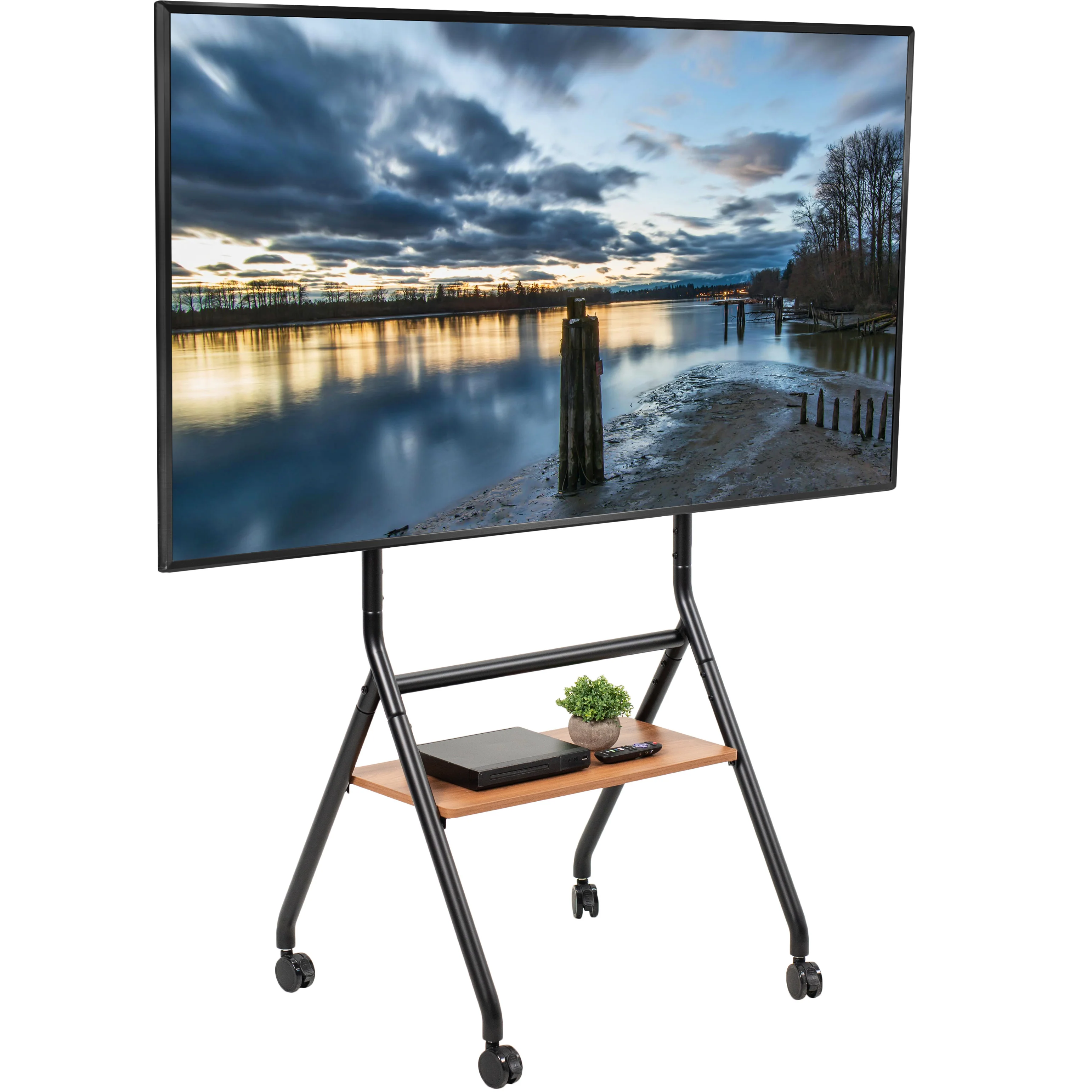 Mobile Studio TV Stand with Shelf for 37” to 86” TVs - Image 12
