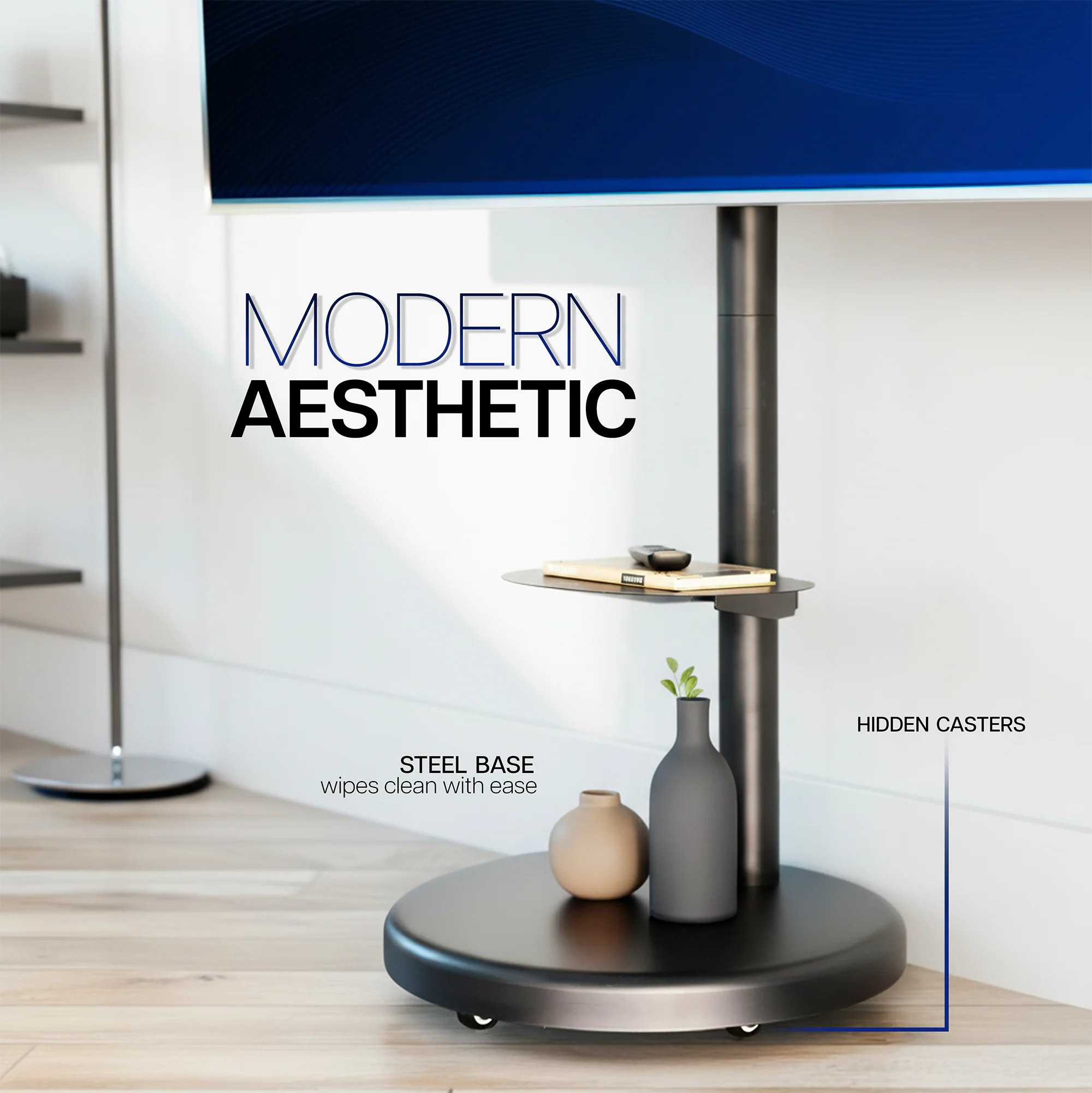 Mobile 32" to 86" TV Floor Stand with Shelf - Image 6