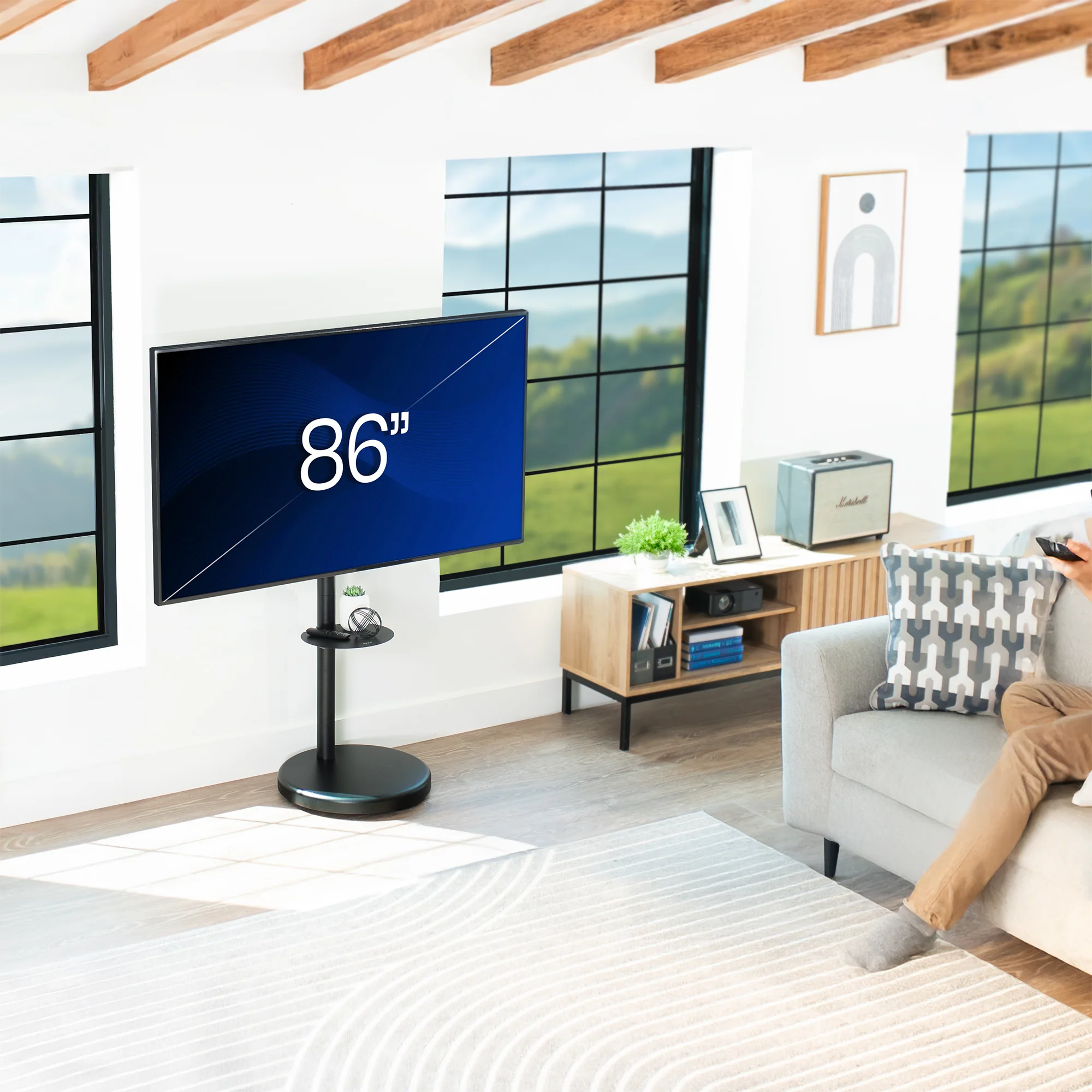 Mobile 32" to 86" TV Floor Stand with Shelf - Image 7