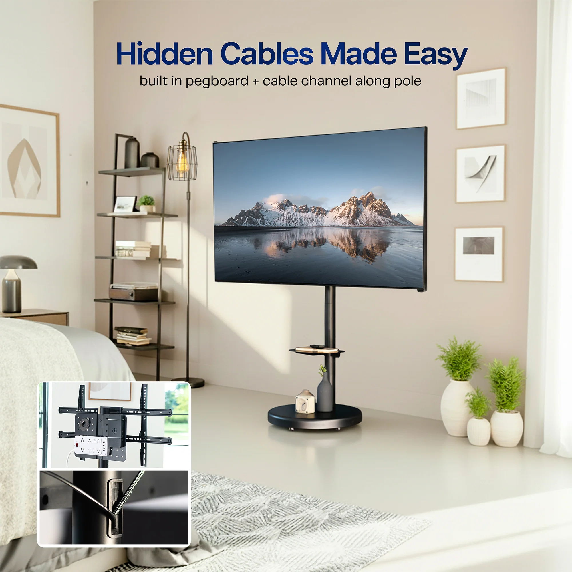 Mobile 32" to 86" TV Floor Stand with Shelf - Image 8