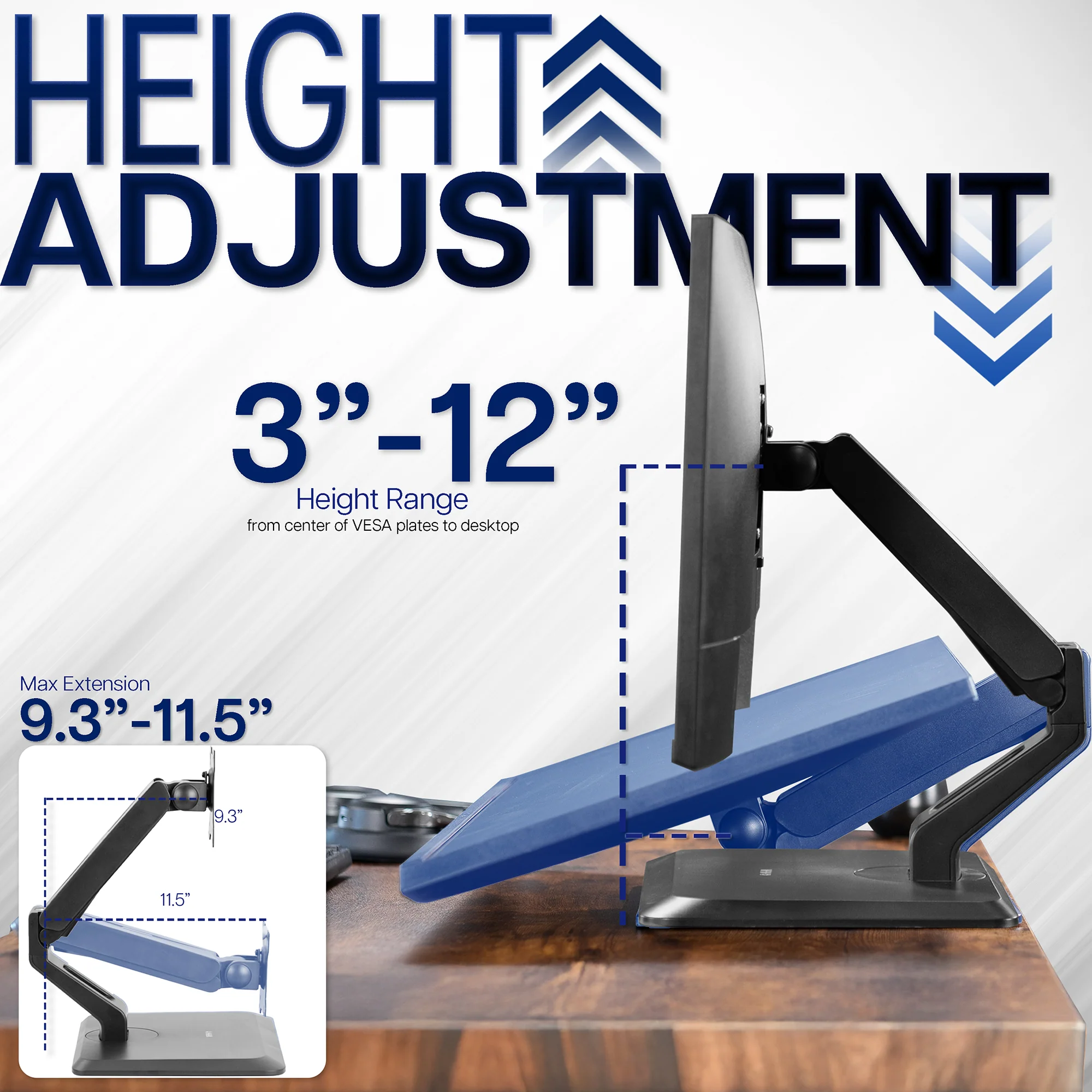 Pneumatic Arm 17" to 32" Monitor Desk Stand - Image 6