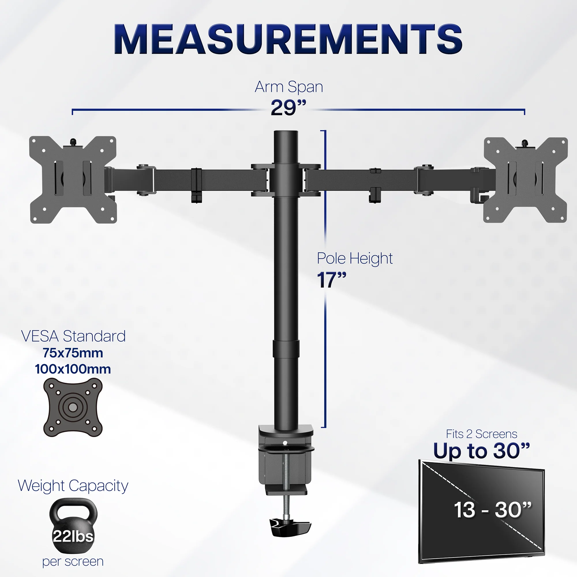 VIVO Dual Monitor Desk Mount Adjustable Stand - Image 4
