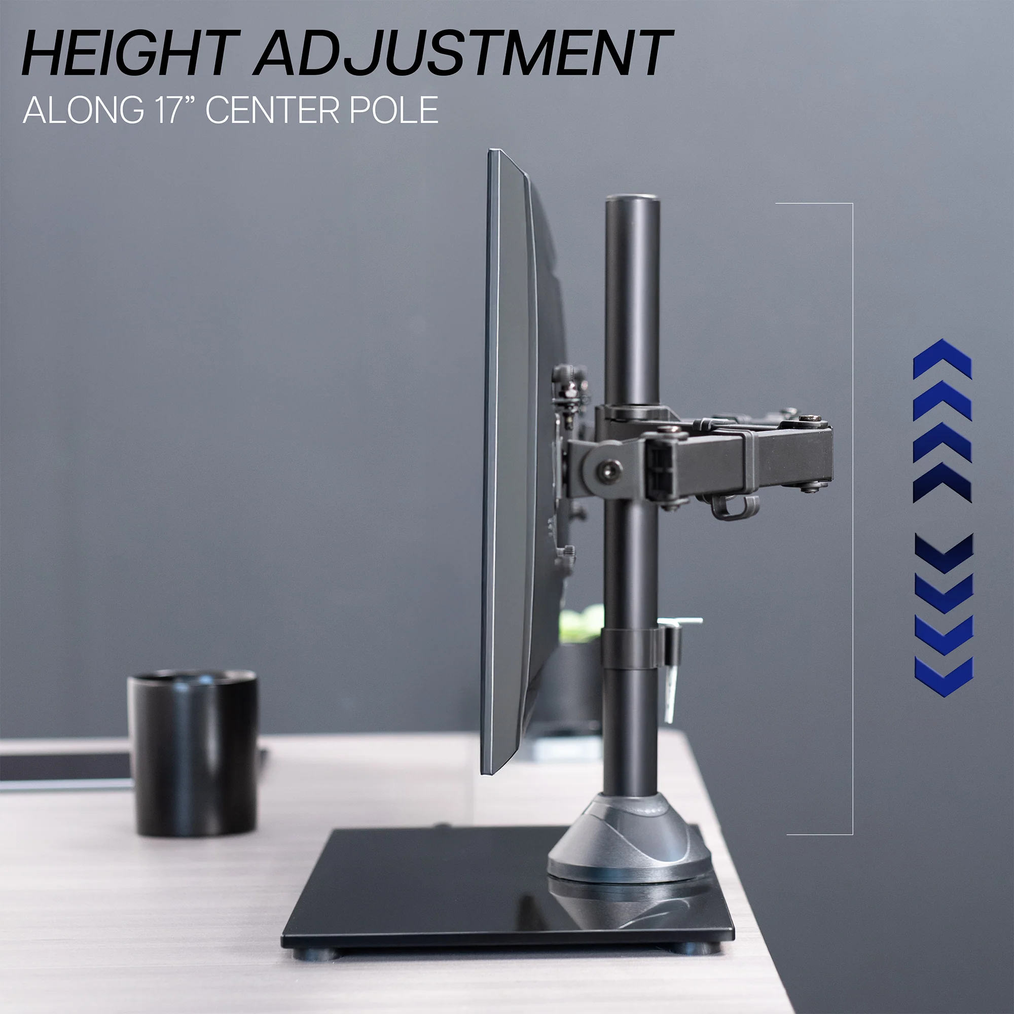 Dual Monitor Desk Stand with Glass Base - Up to 38" Screens - Image 7