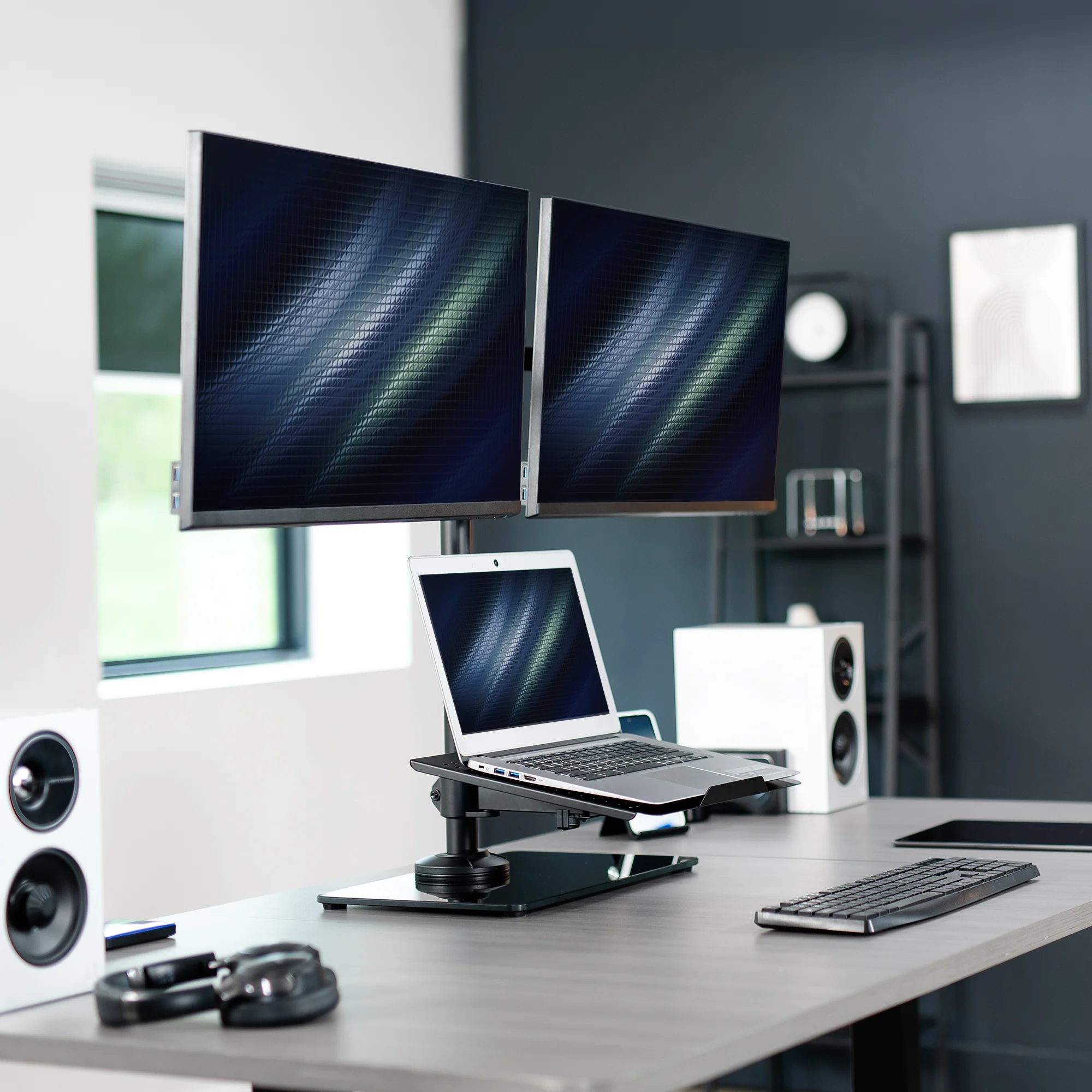 Monitor and Laptop Desk Glass Stand - Up to 32" Screens, 17" Laptops - Image 14