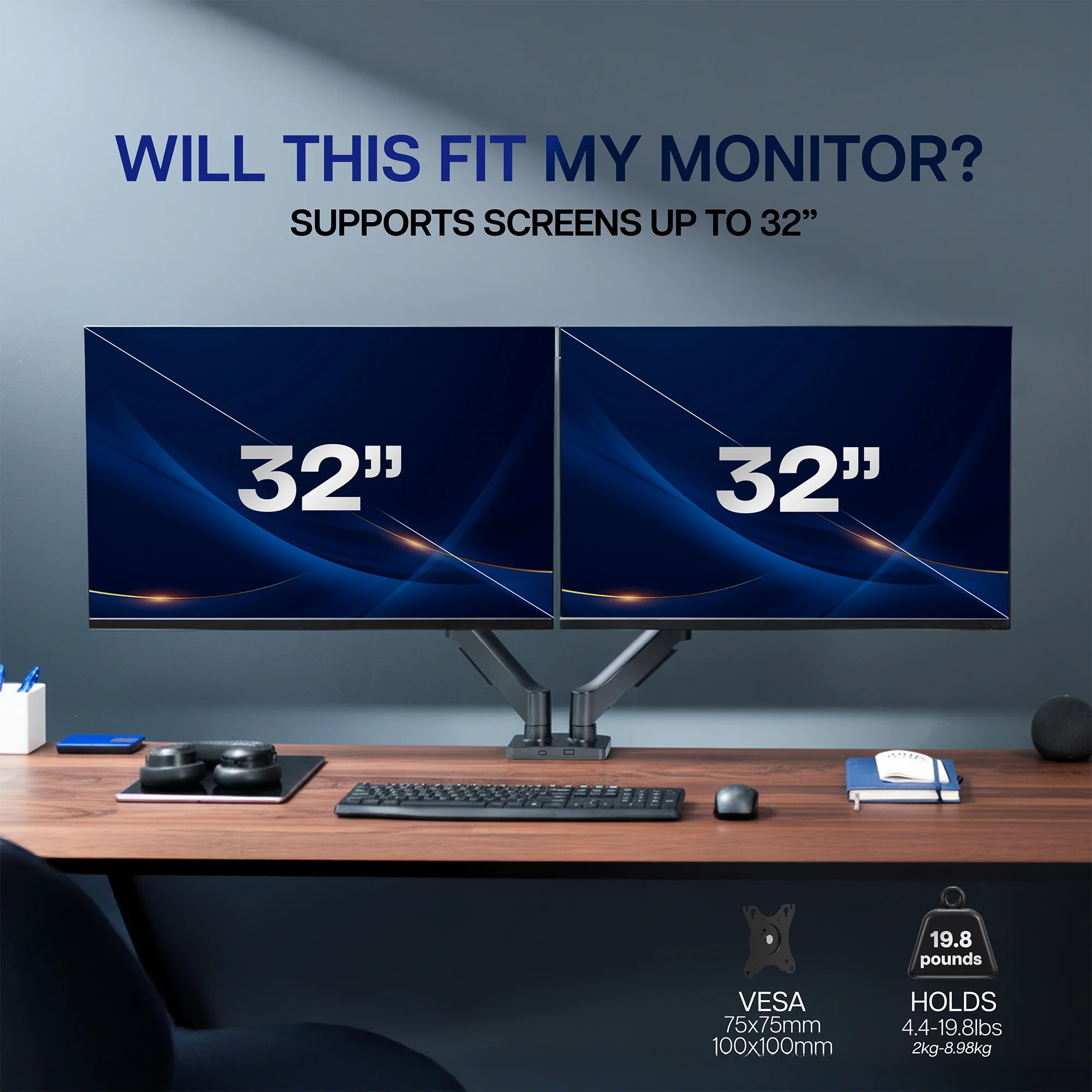 Mechanical Arm Dual 17" to 32" Monitor Desk Mount - Image 7