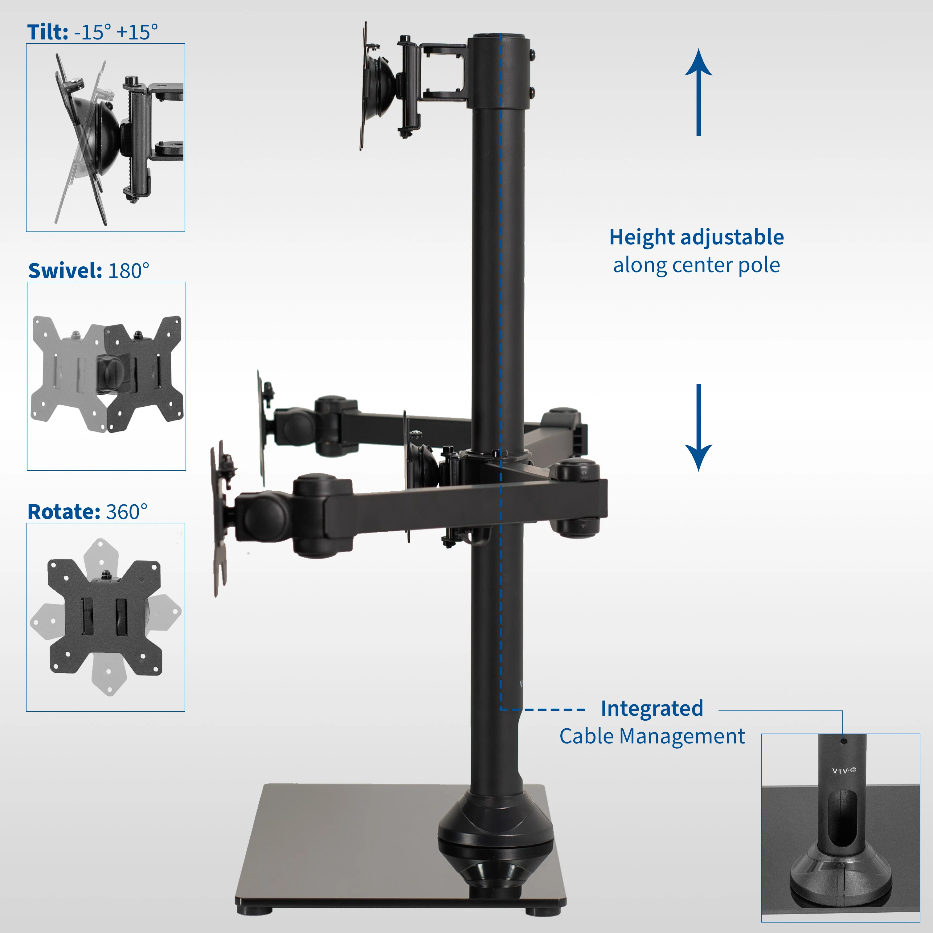 Quad 13” to 24" Monitor Desk Stand - Image 5