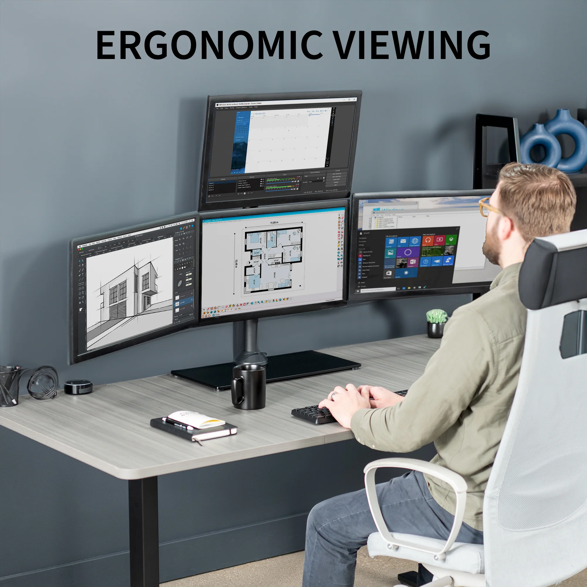 Quad 13” to 24" Monitor Desk Stand - Image 6