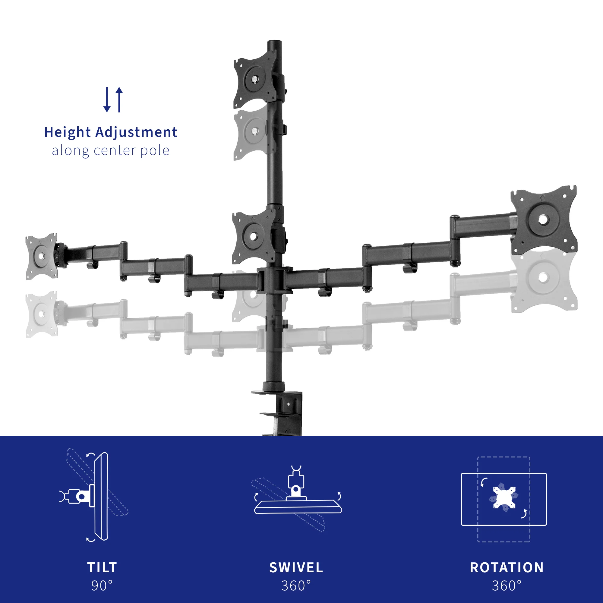 Quad 13” to 24" Monitor Desk Mount - Image 3