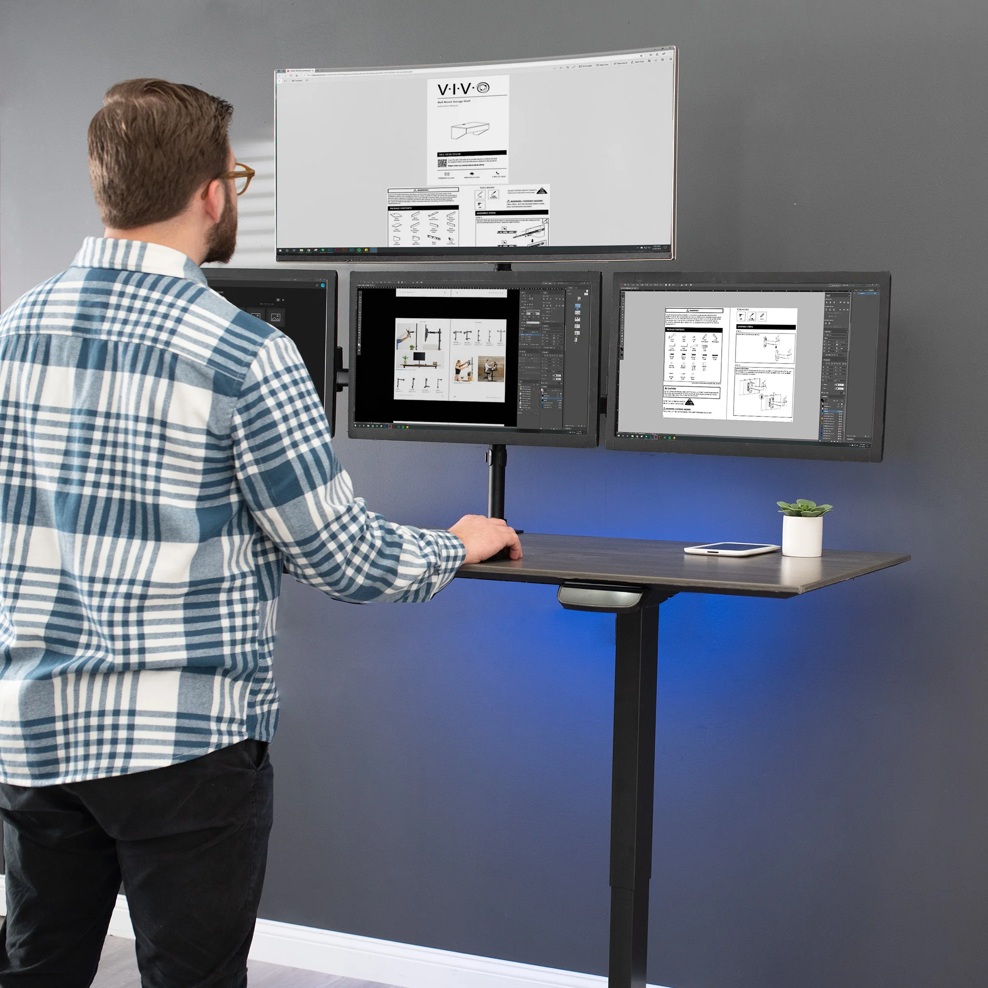 Quad 13” to 24" Monitor Desk Mount - Image 9