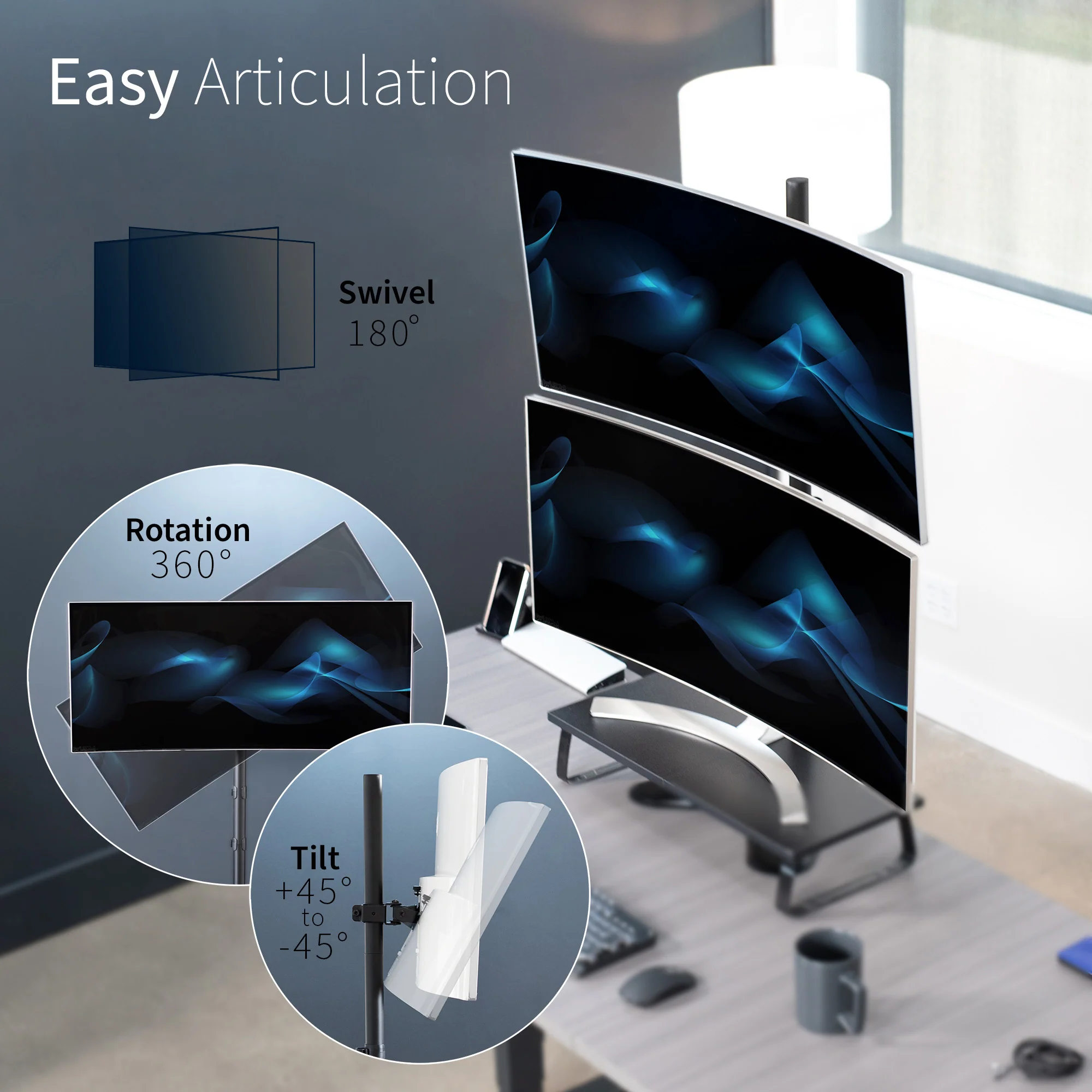 Single 13" to 27" Monitor Extra Tall Desk Stand - Image 9
