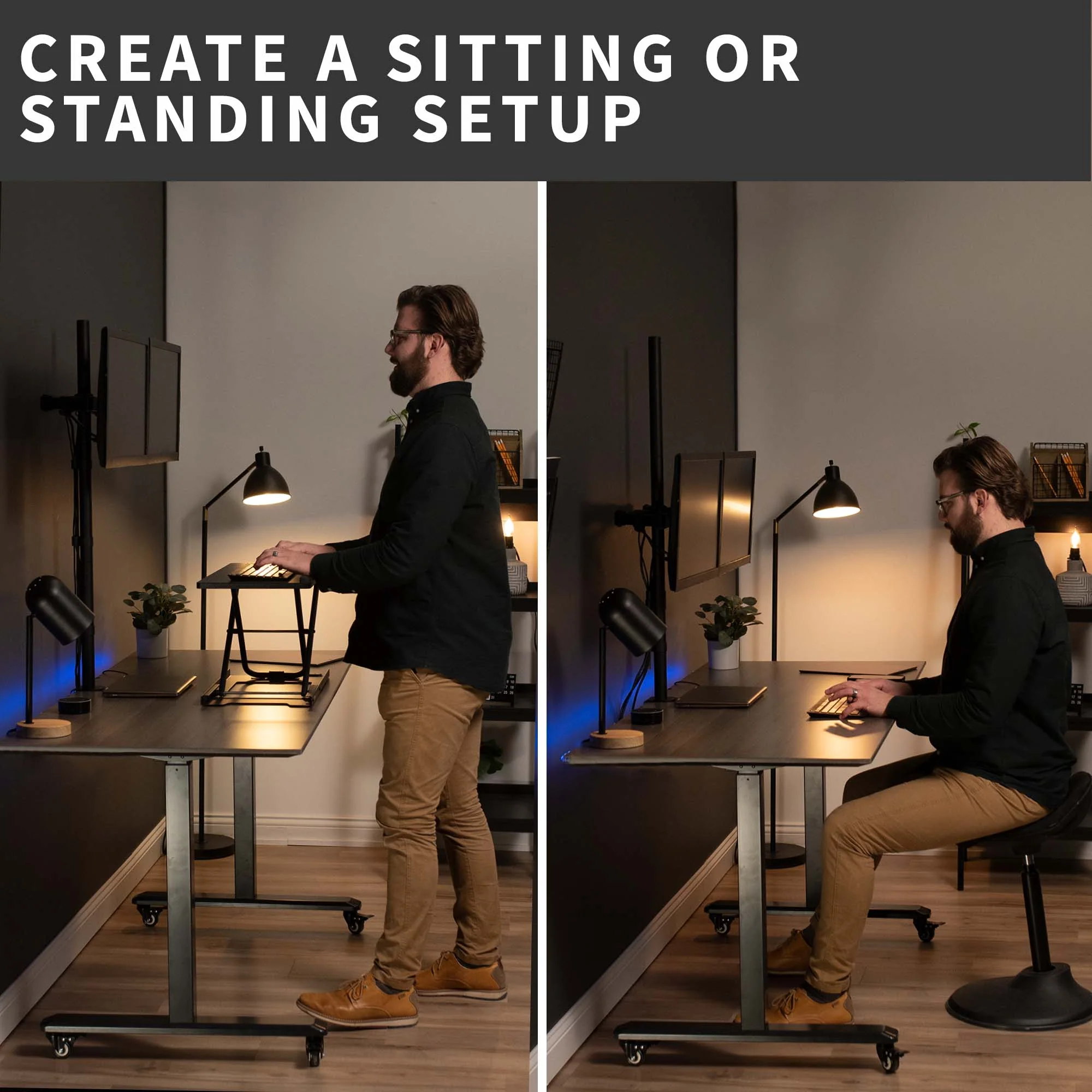 Dual 13" to 27" Monitor Extra Tall Desk Mount - Image 4