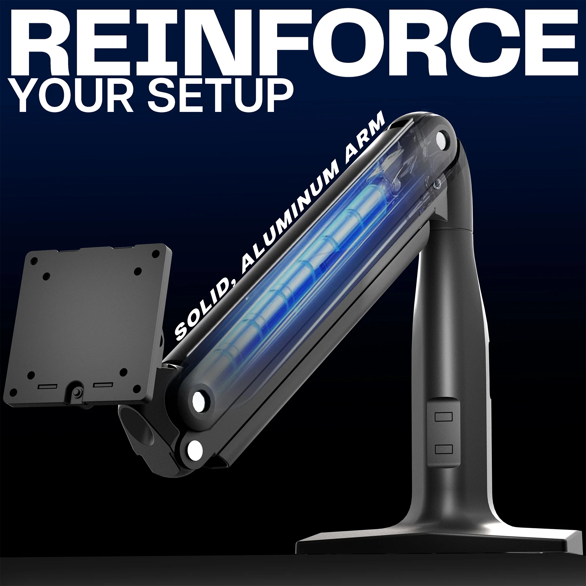 Pneumatic Arm Single Ultrawide Monitor Desk Mount - Up to 49" Screens - Image 6