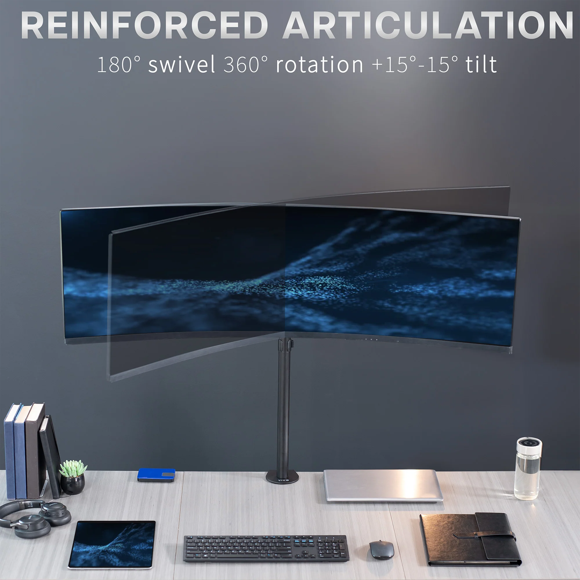 Single Ultrawide Monitor Extra Tall Desk Mount - Up to 49" Screens - Image 8