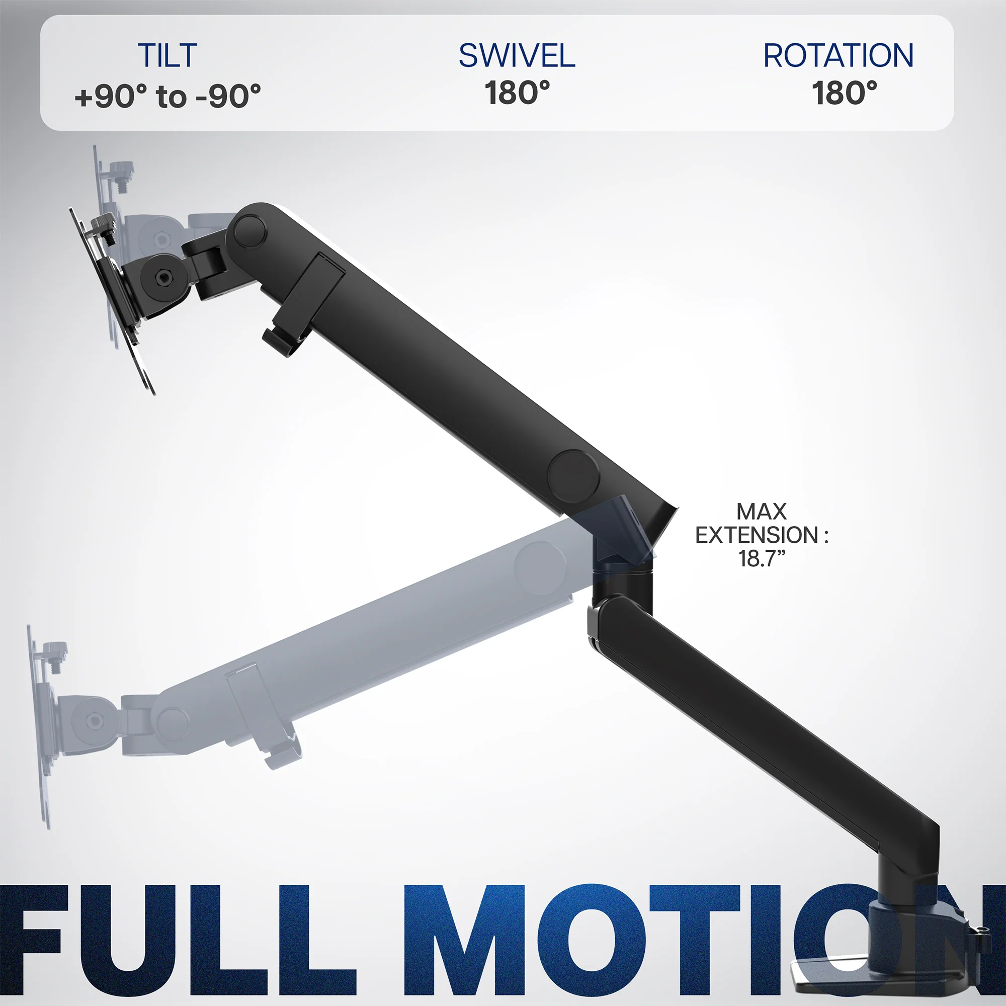 Mechanical Arm Single 17" to 40" Monitor Desk Mount - Image 9