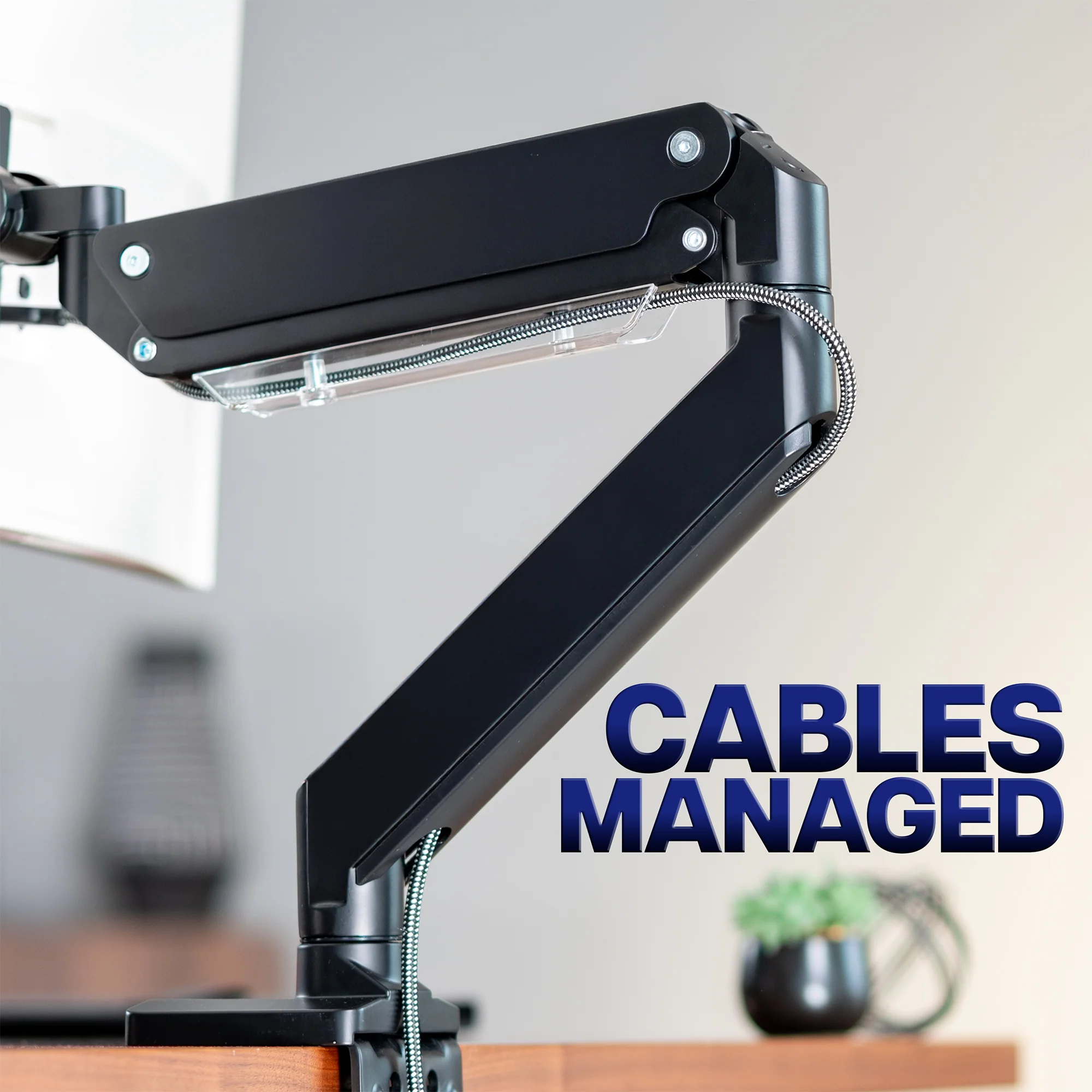 Pneumatic Arm Single Ultrawide Monitor Desk Mount - Up to 49" Screens - Image 9