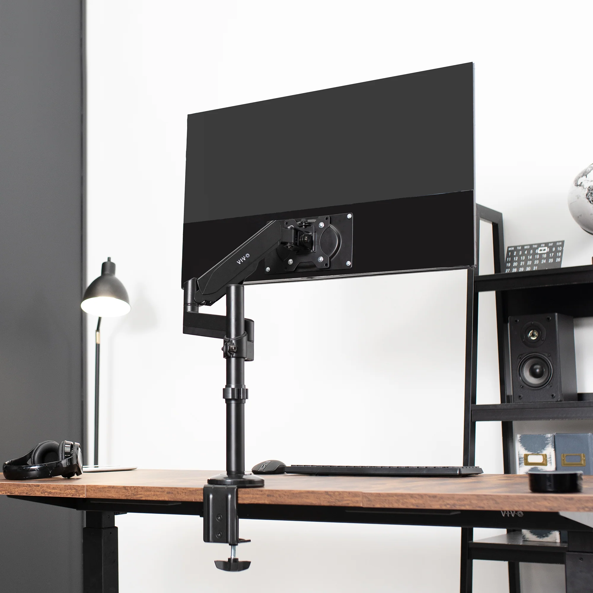 Pneumatic Arm Single Monitor Desk Mount - Up to 43" Screens - Image 6