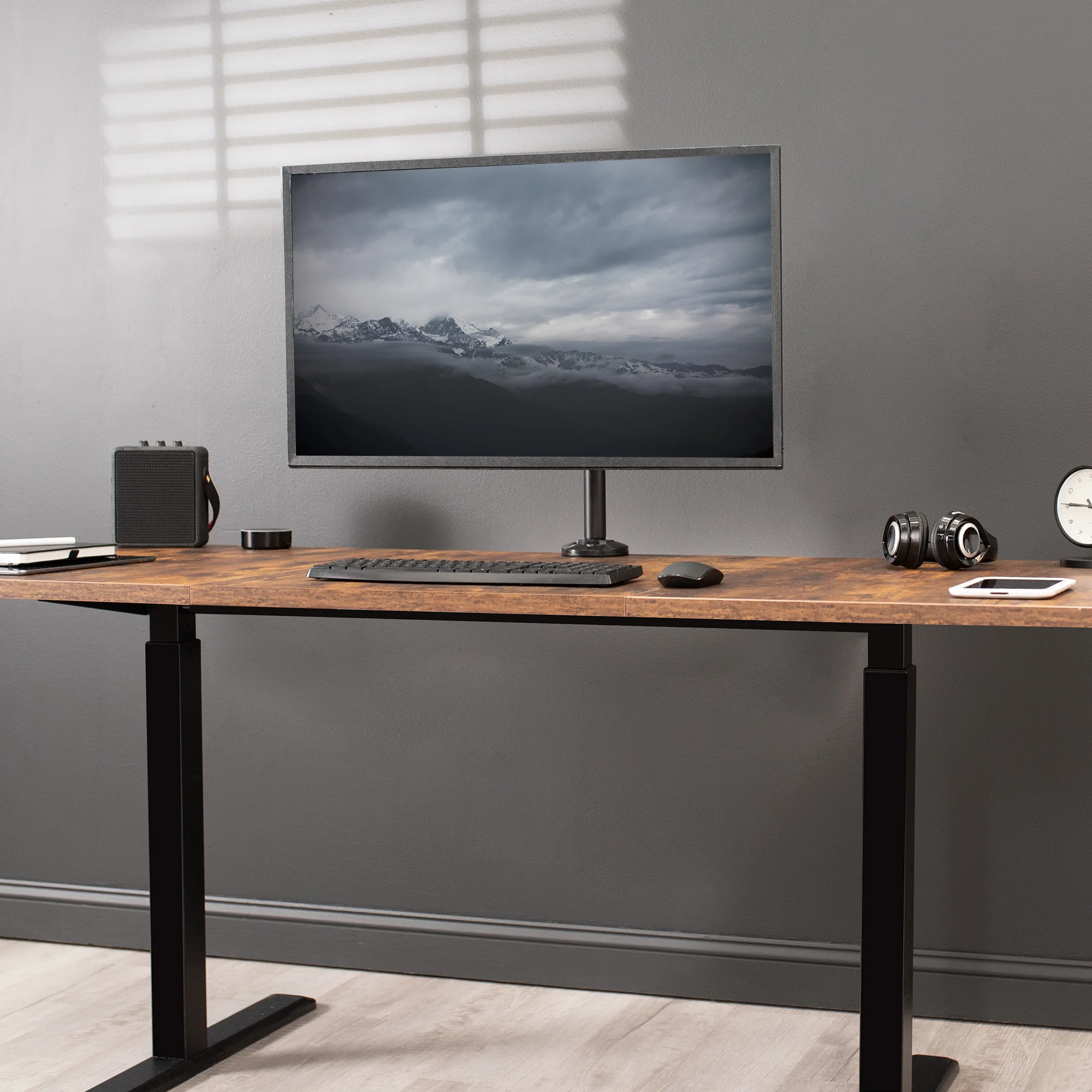 Pneumatic Arm Single Monitor Desk Mount - Up to 43" Screens - Image 7