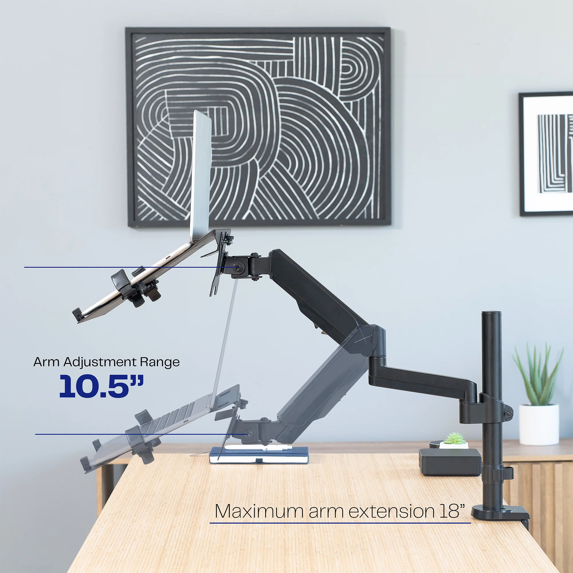 Pneumatic Arm Single Laptop Desk Mount - Image 7