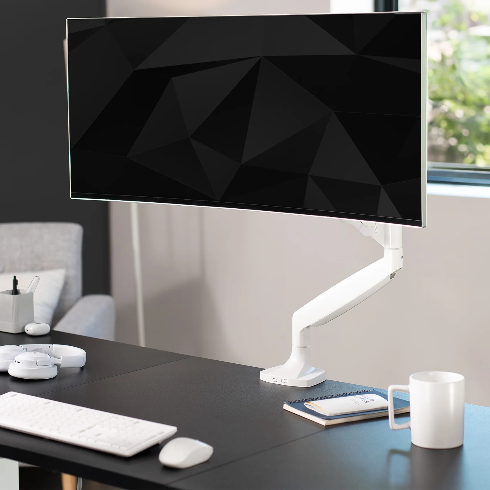 Pneumatic Arm Single Ultrawide Monitor Desk Mount - Up to 40" Screens - Image 12