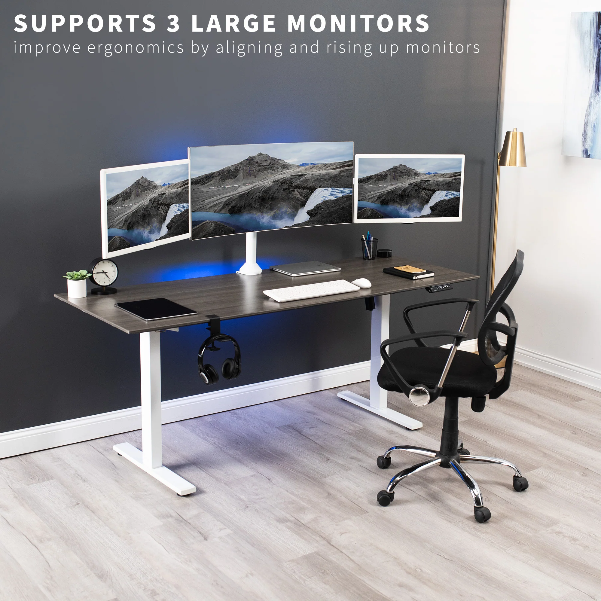 Triple 23" to 32" Monitor Desk Mount - Image 11