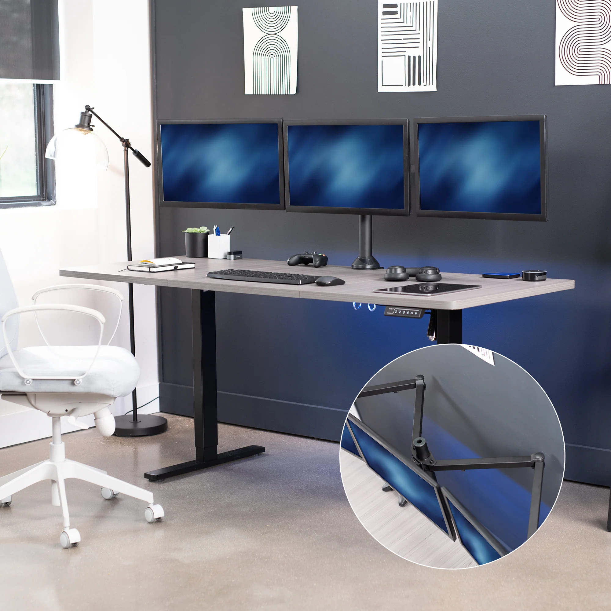 Triple 23" to 32" Monitor Desk Mount - Image 7
