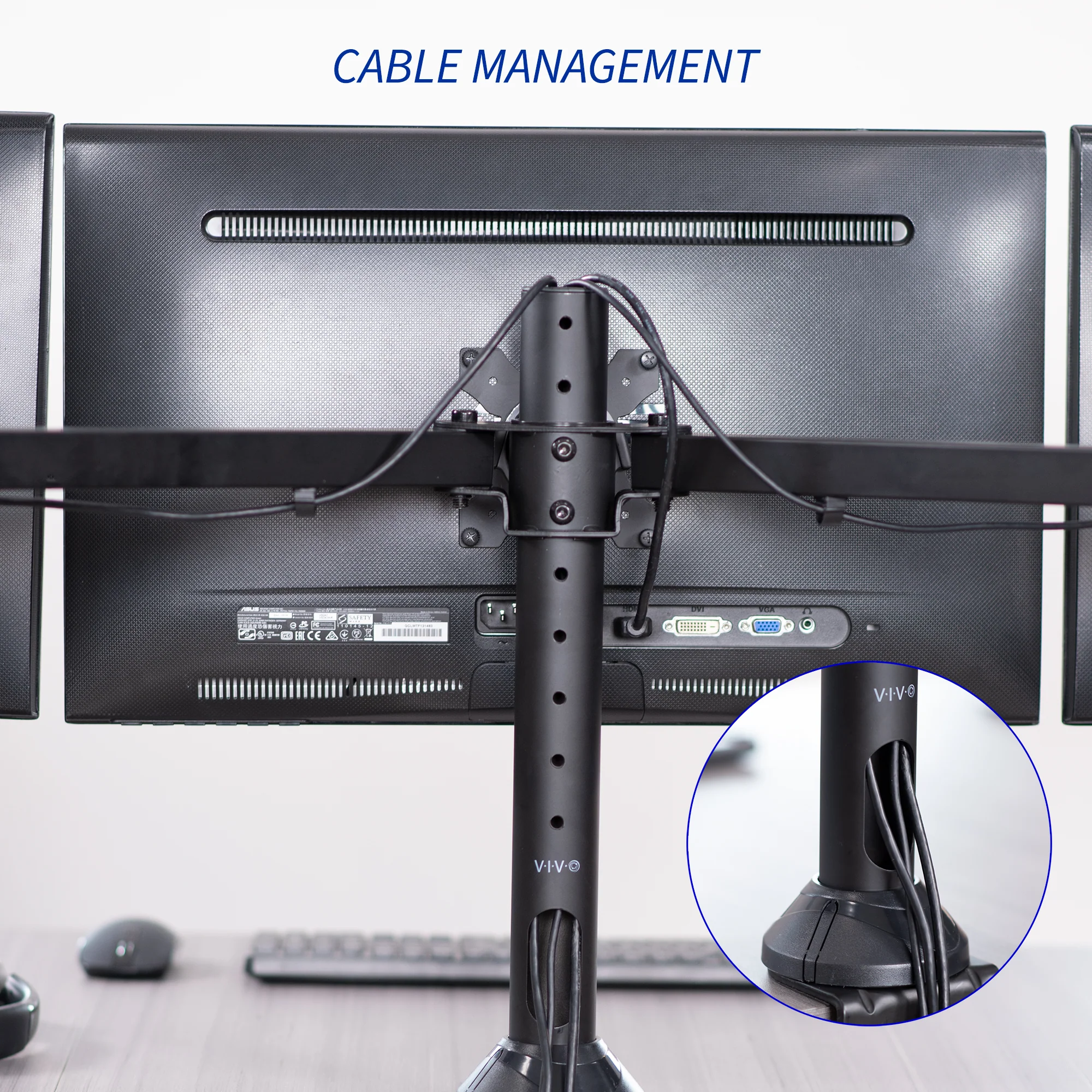 Triple 23" to 32" Monitor Desk Mount - Image 8