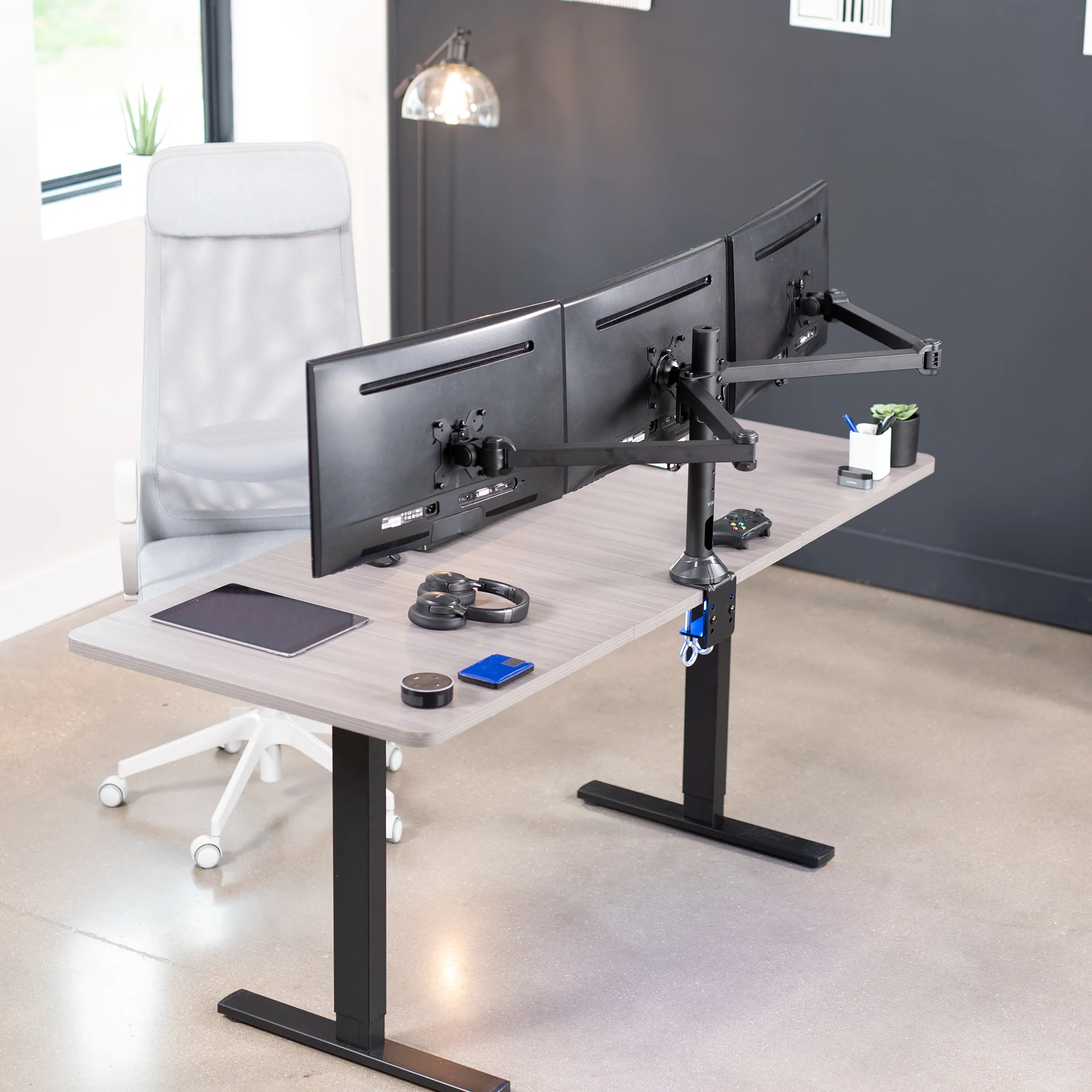 Triple 23" to 32" Monitor Desk Mount - Image 9