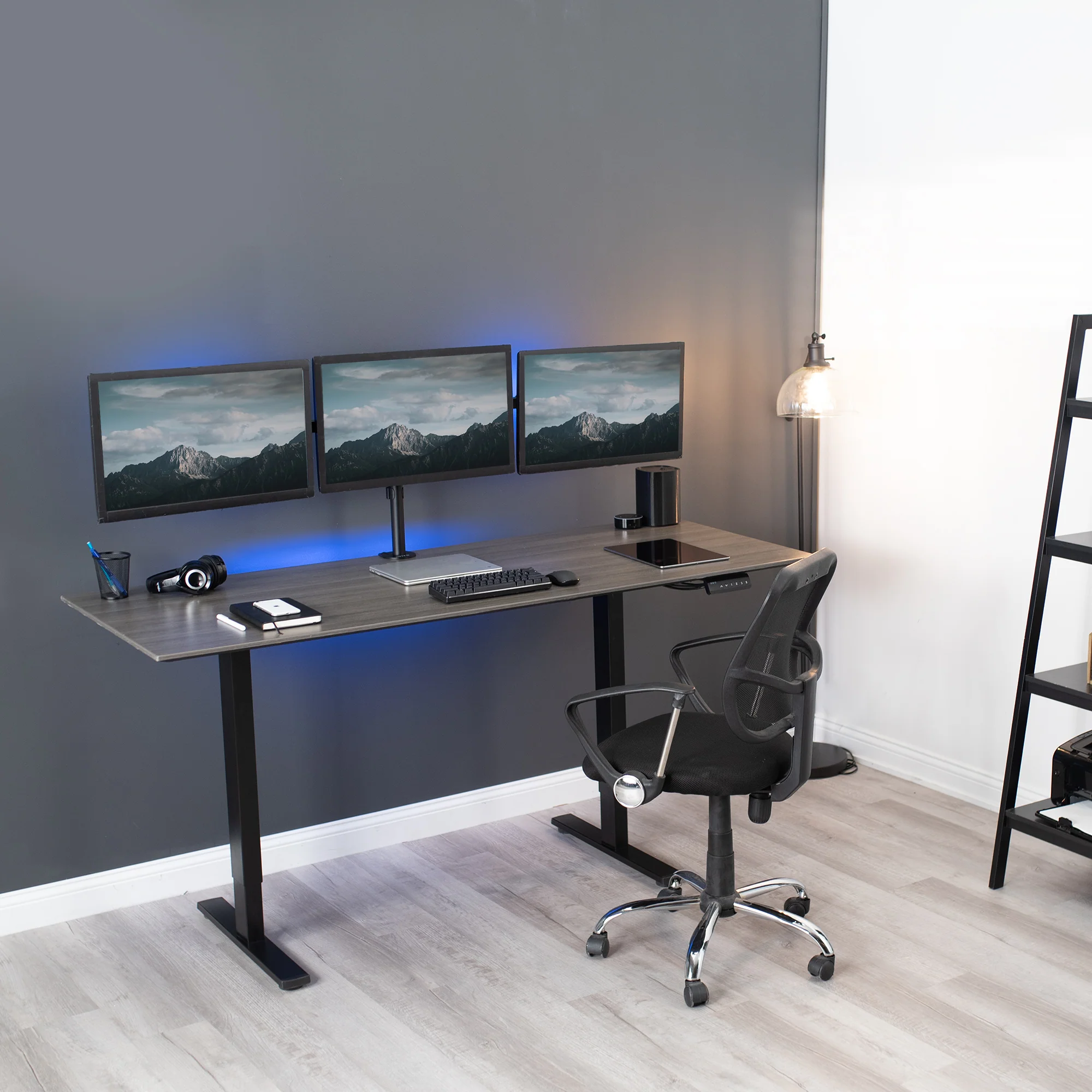 Flush to Wall Triple 21.5" to 27" Monitor Desk Mount - Image 7