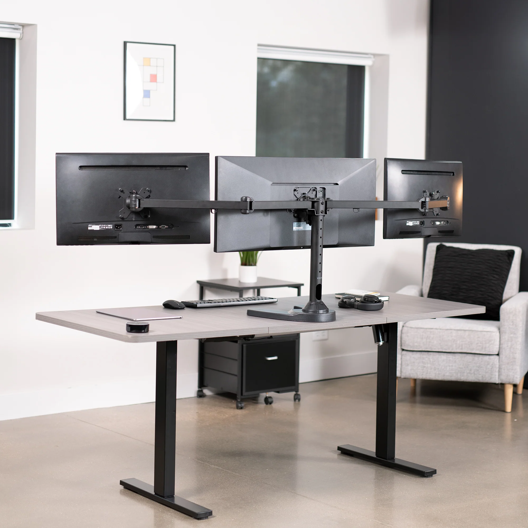 Triple 23" to 32" Monitor Desk Stand - Image 6