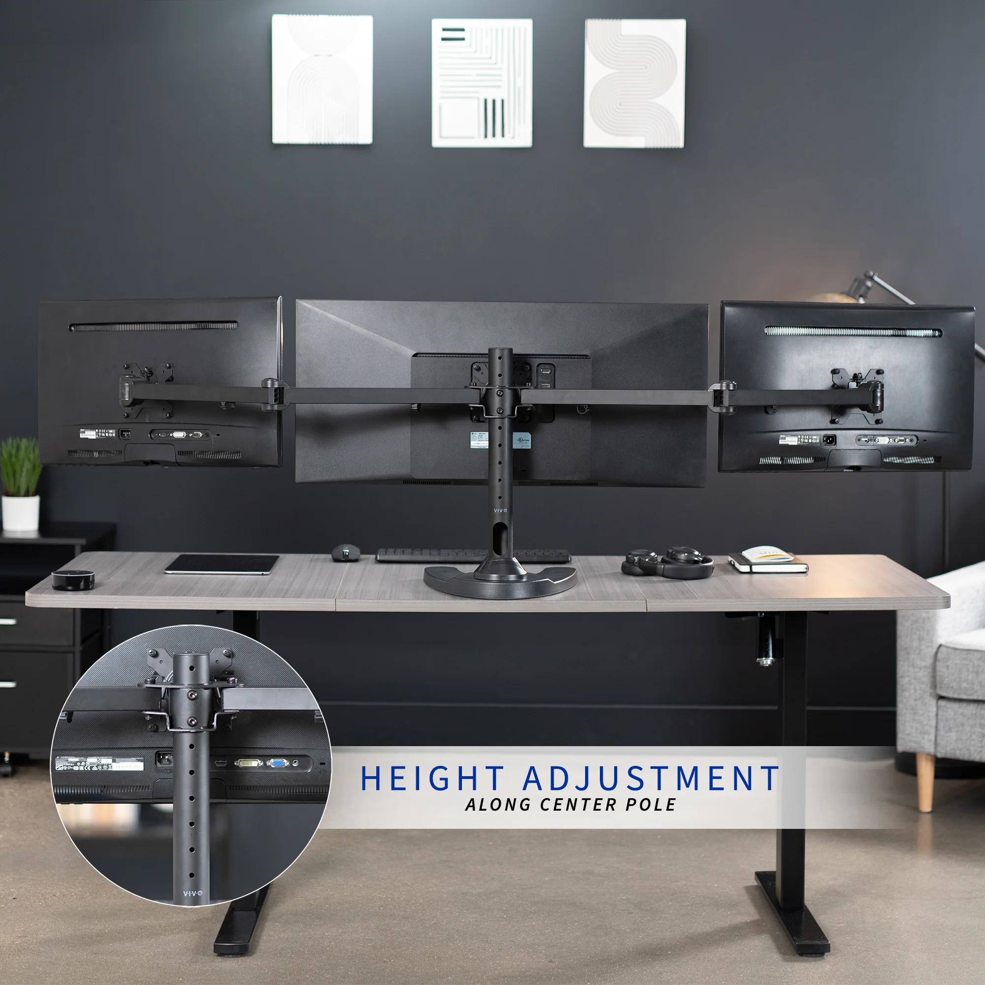 Triple 23" to 32" Monitor Desk Stand - Image 8