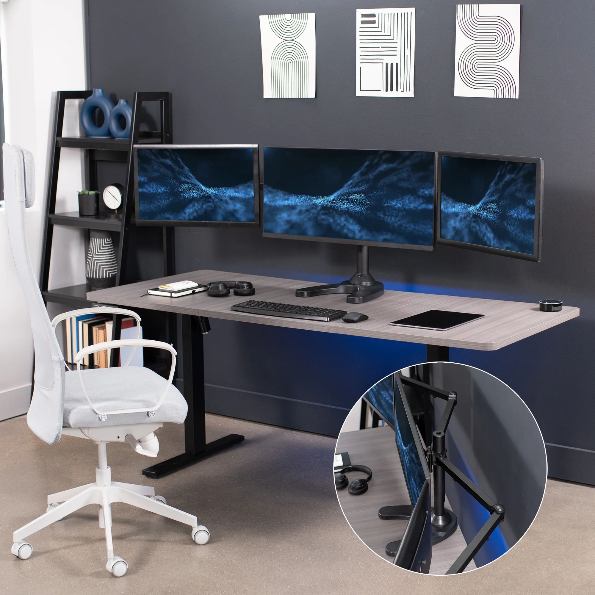 Triple 23" to 32" Monitor Desk Stand - Image 9