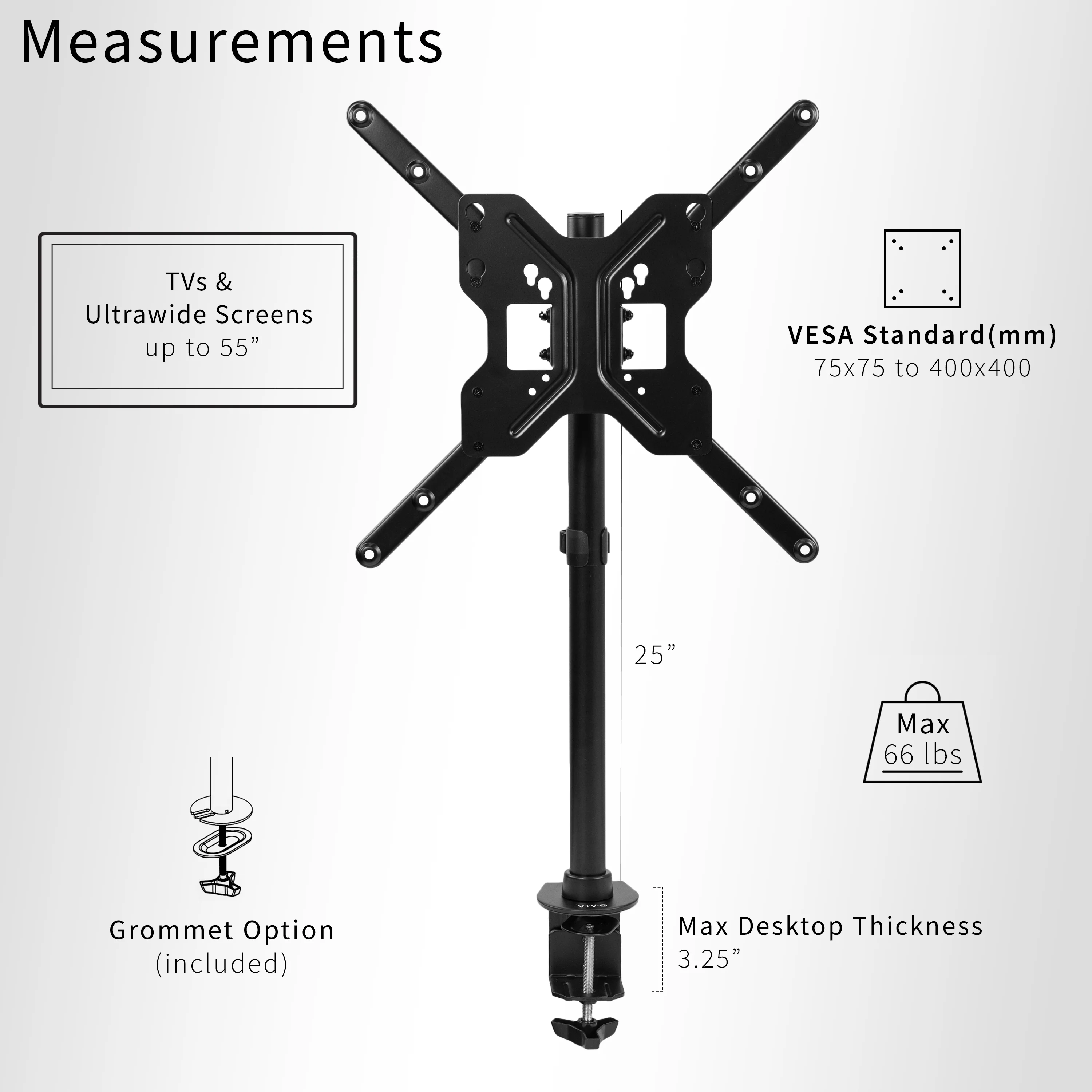 Wide Screen Mount for 23” to 55” TVs - Image 4