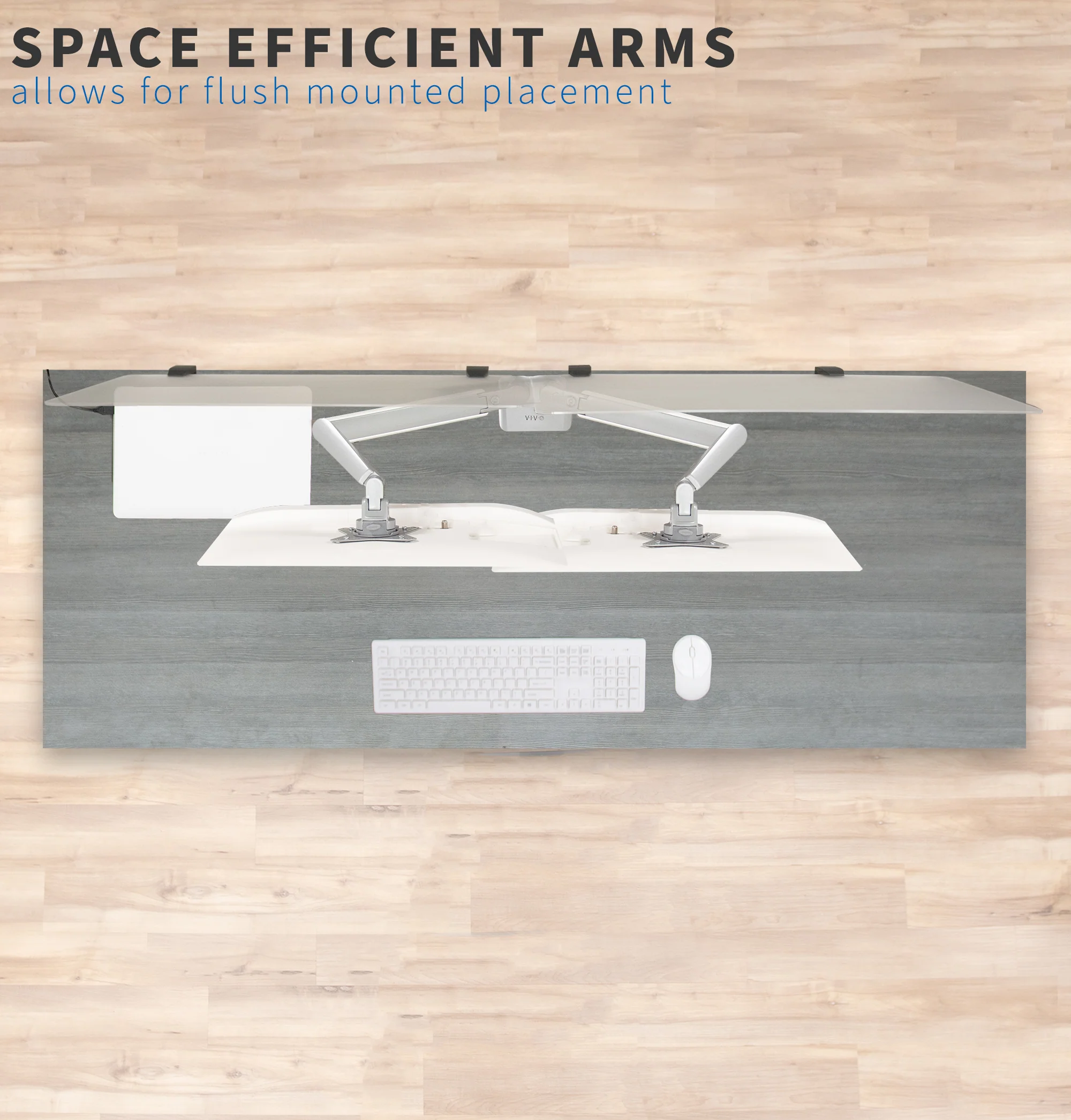 Silver Pneumatic Arm Dual 17” to 32” Monitor Desk Mount - Image 6