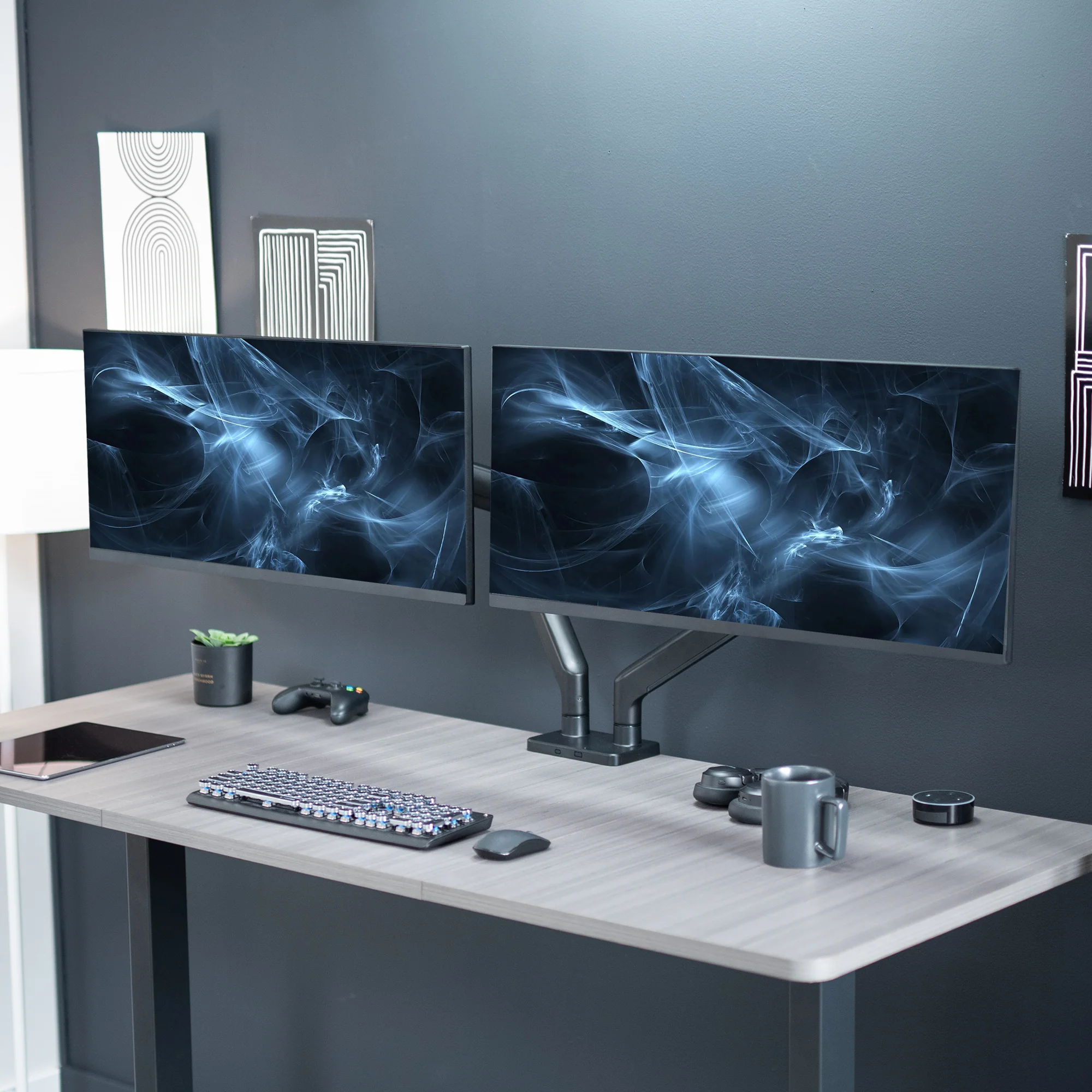 Mechanical Arm Dual Ultrawide Monitor Desk Mount - Up to 45" Screens - Image 2