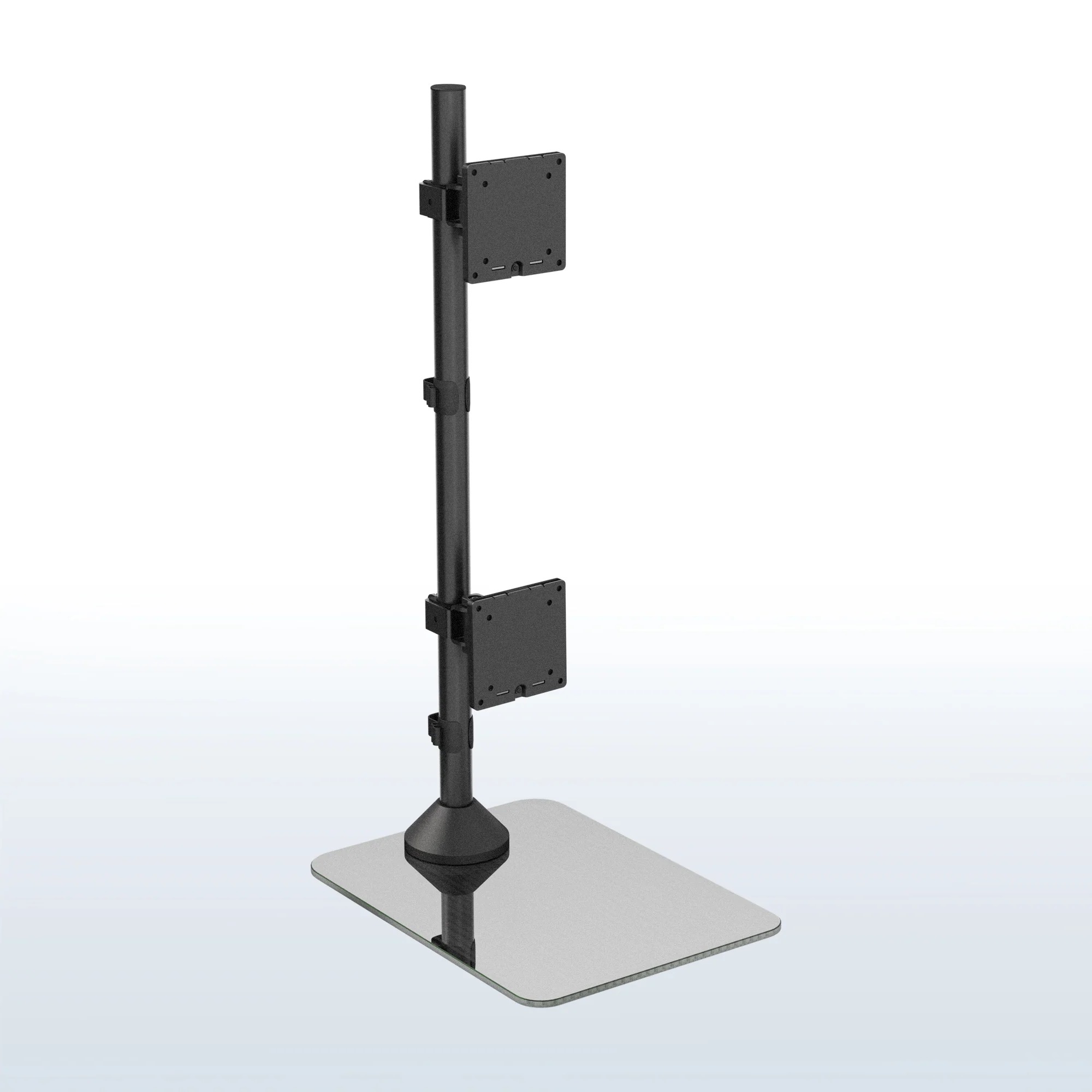 Dual Ultrawide Vertical Monitor Desk Stand with Glass Base - Up to 49" Screens
